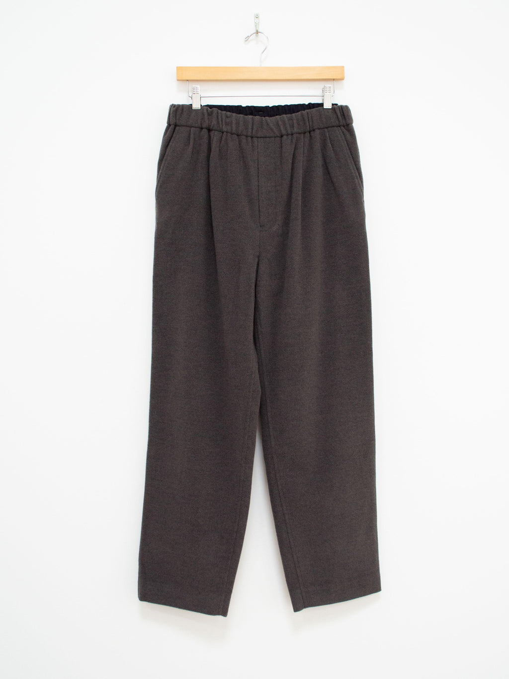 Namu Shop - Unfil Geelong "Beaver Lambswool Elastic Waist Trousers - Dark Gray
