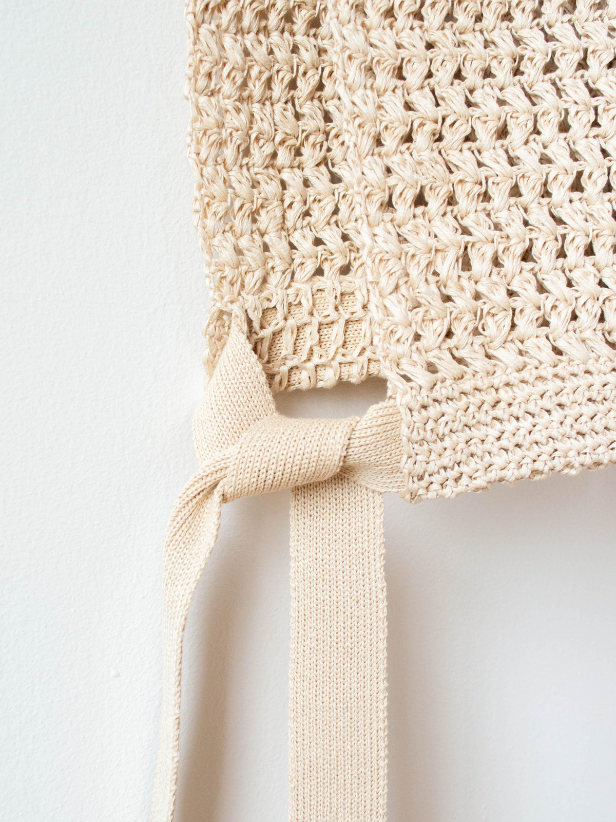 Namu Shop - Unfil Hand Crochet Gima Cotton Vest - Ecru