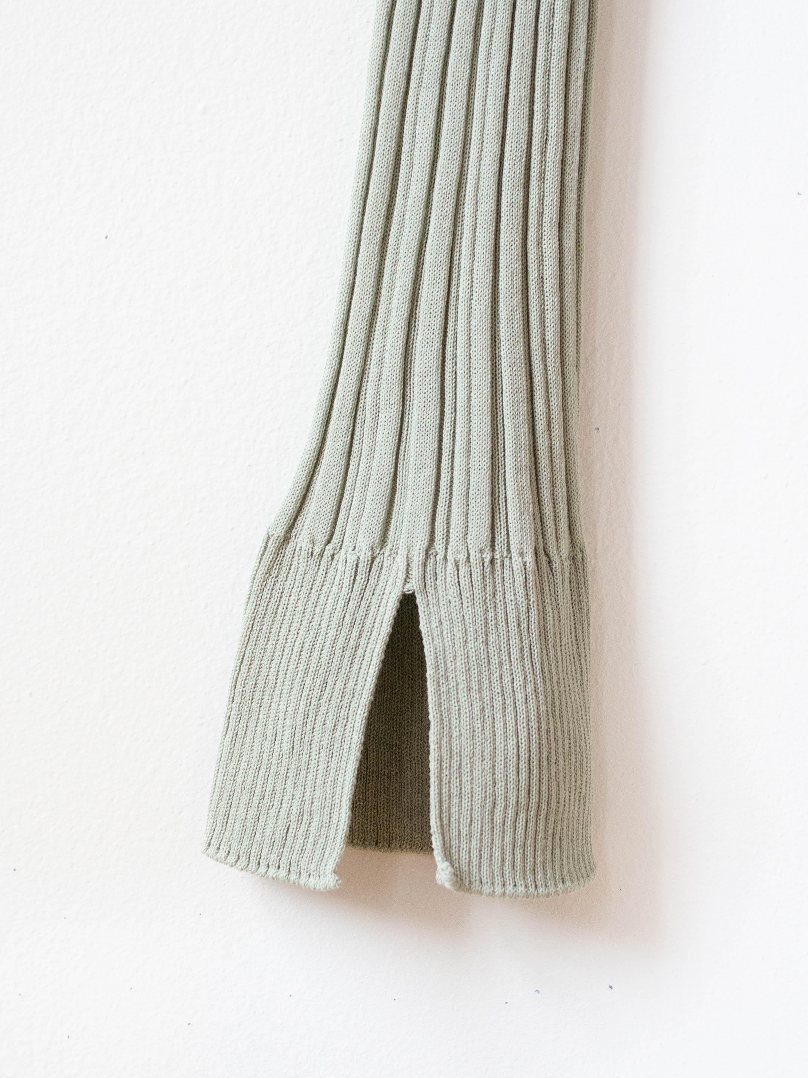 Namu Shop - Unfil High Twist Cotton Ribbed Knit Leggings - Smokey Green