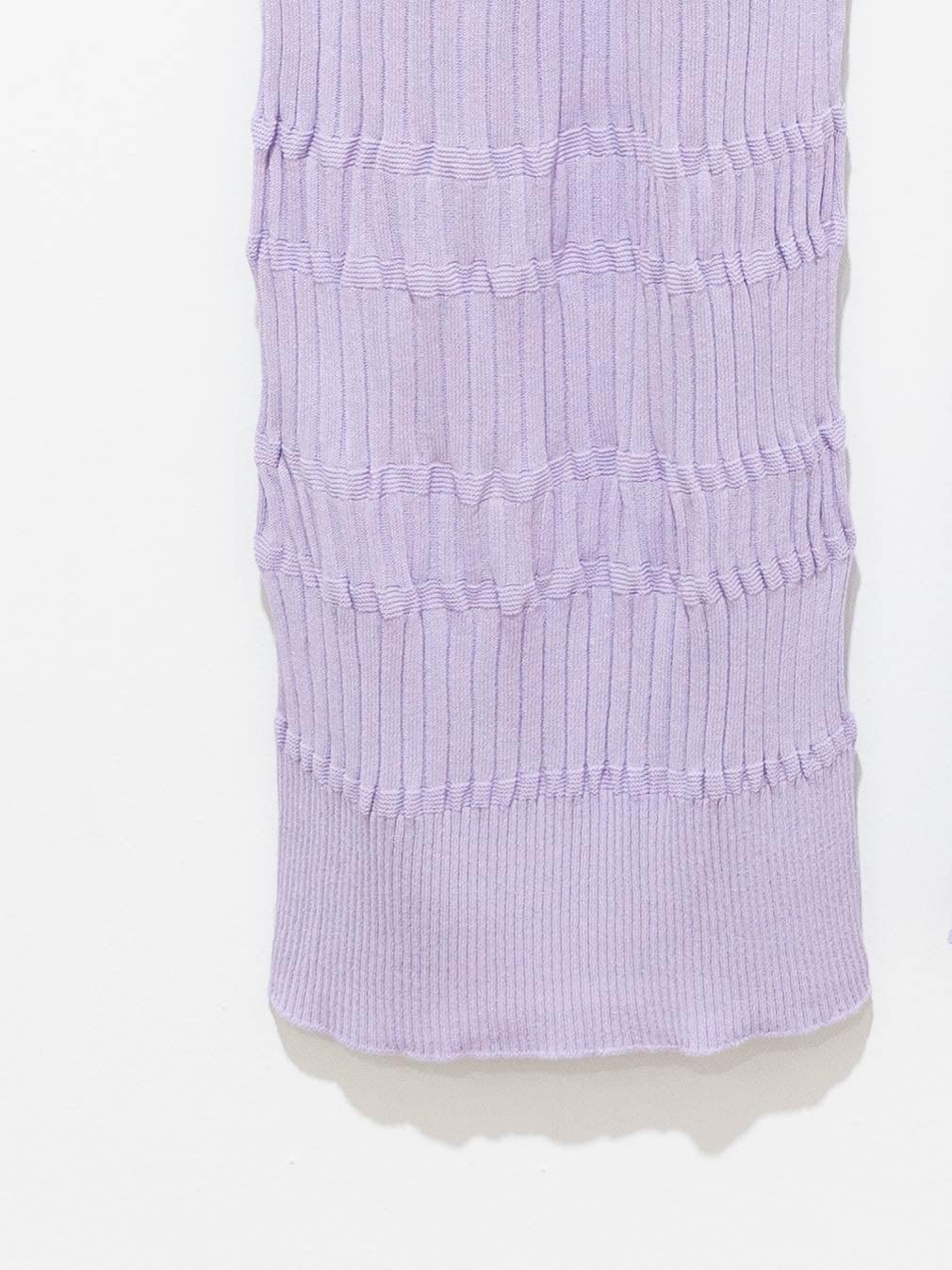 Namu Shop - Unfil High Twist Cotton Ribbed Knit Pants - Lilac
