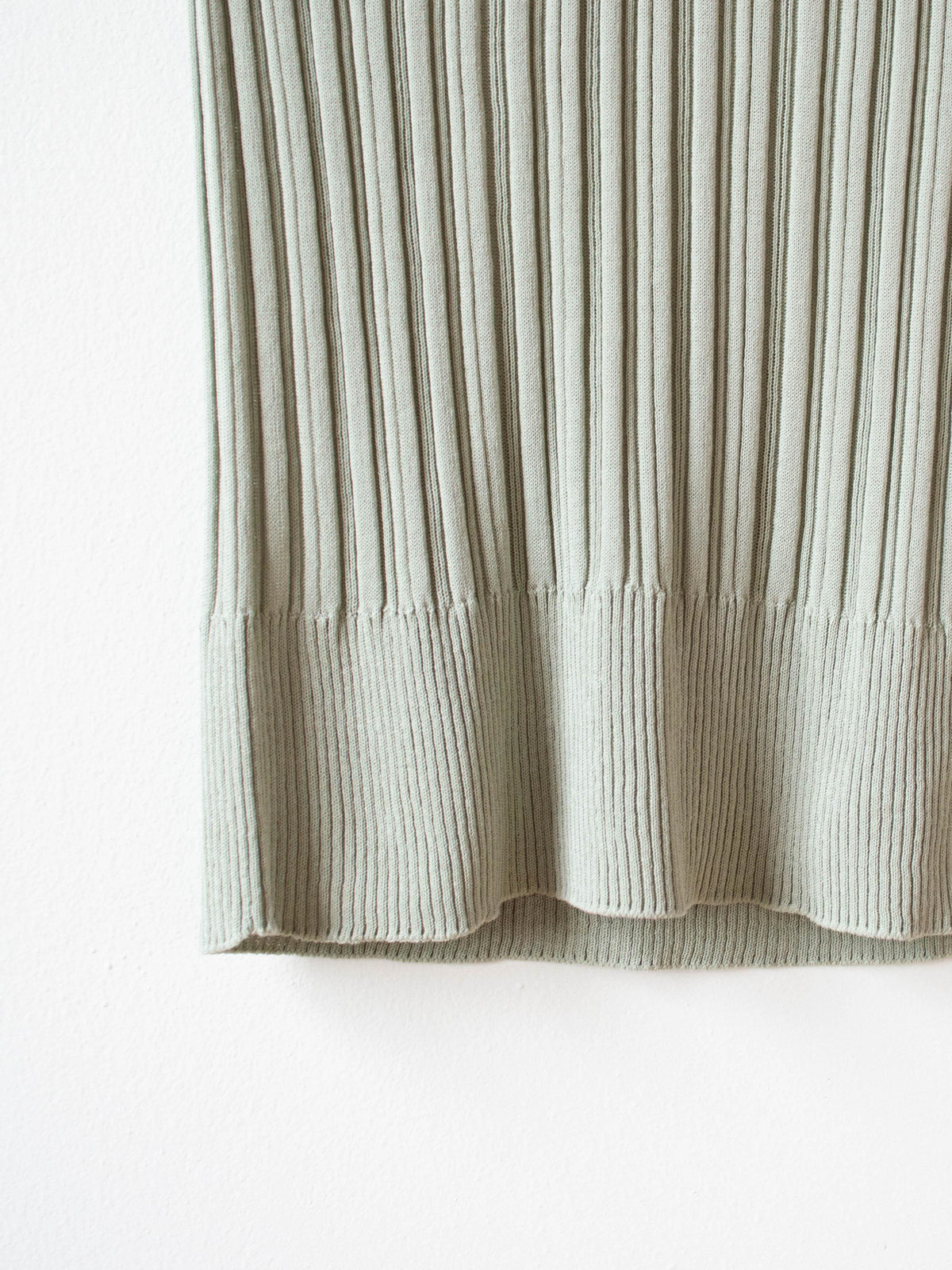 Namu Shop - Unfil High Twist Cotton Ribbed Knit Sleeveless Top - Smokey Green