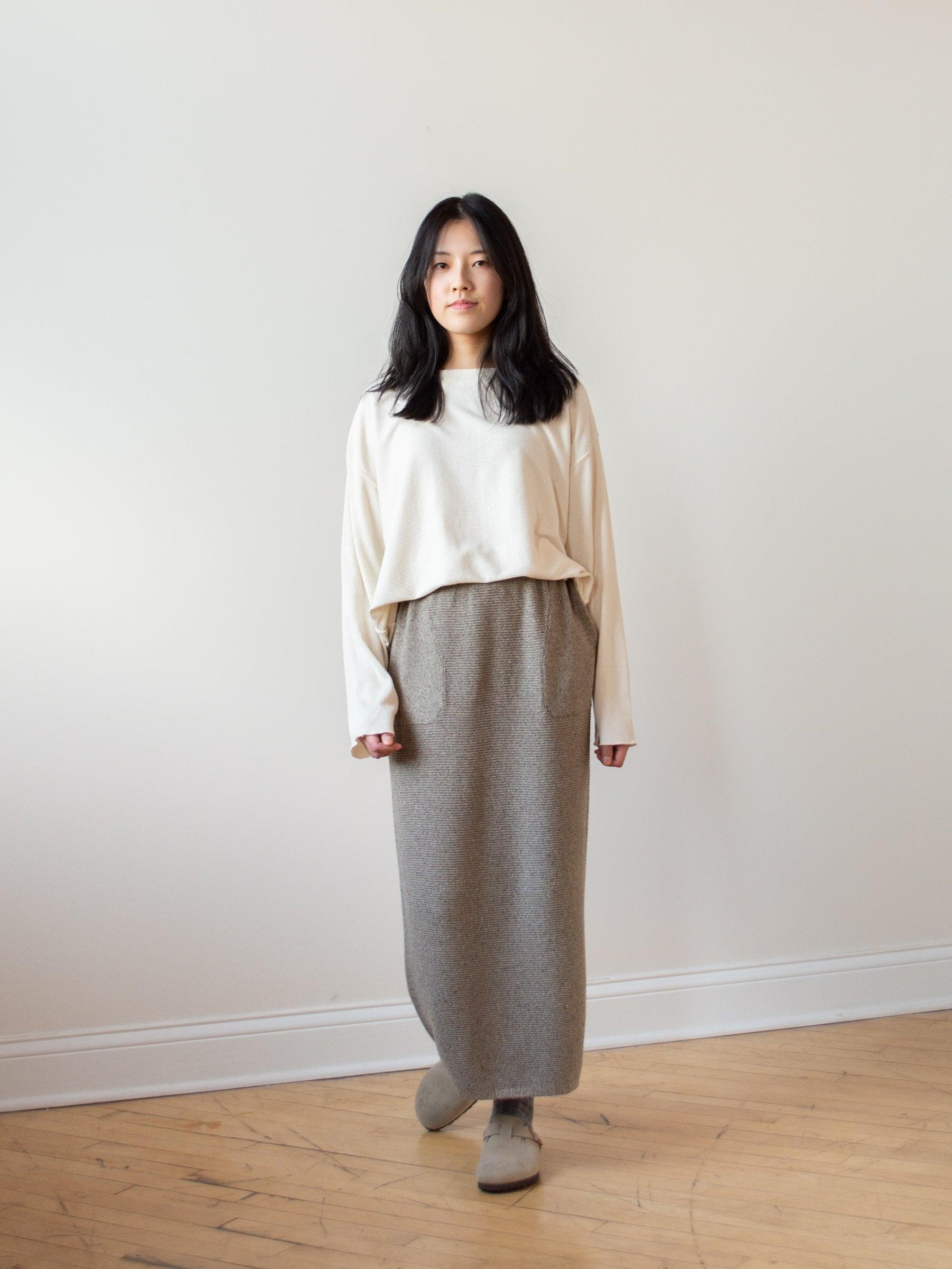 Namu Shop - Unfil Mulberry & Raw Silk Knit Skirt