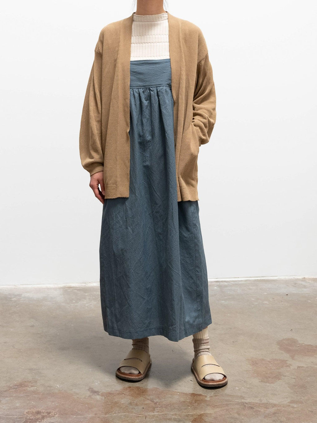 Namu Shop - Unfil Organic Cotton Coiled Yarn Knit Cardigan - Beige