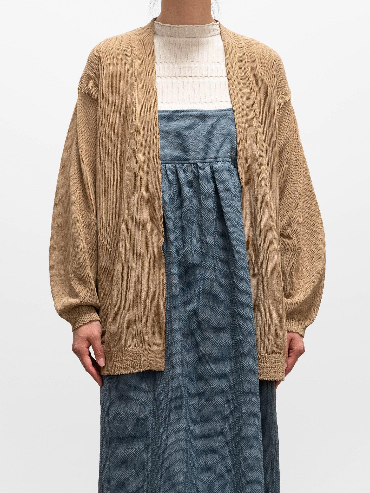 Namu Shop - Unfil Organic Cotton Coiled Yarn Knit Cardigan - Beige