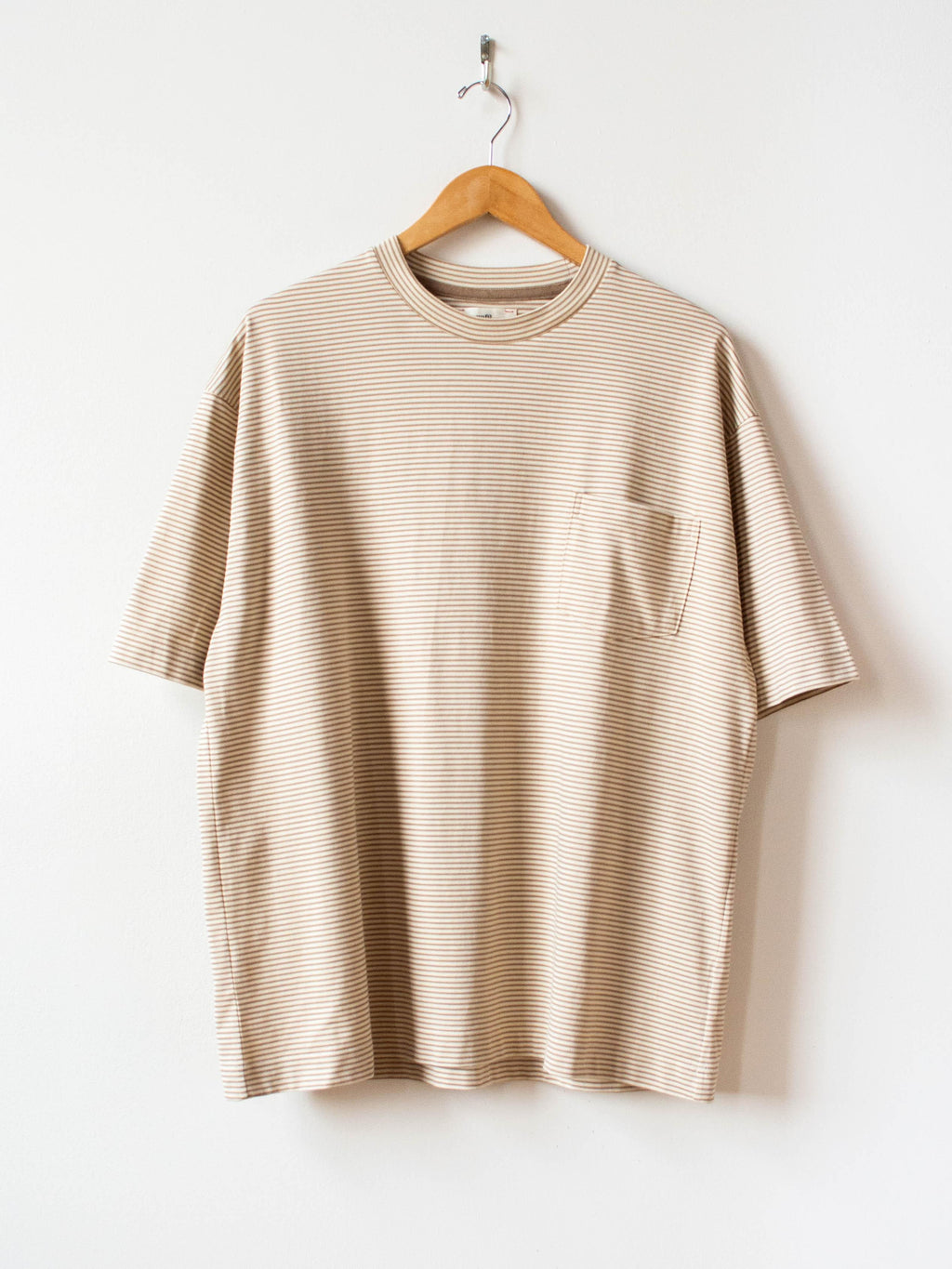 Namu Shop - Unfil Organic Cotton SS Pocket Tee - Beige Stripe