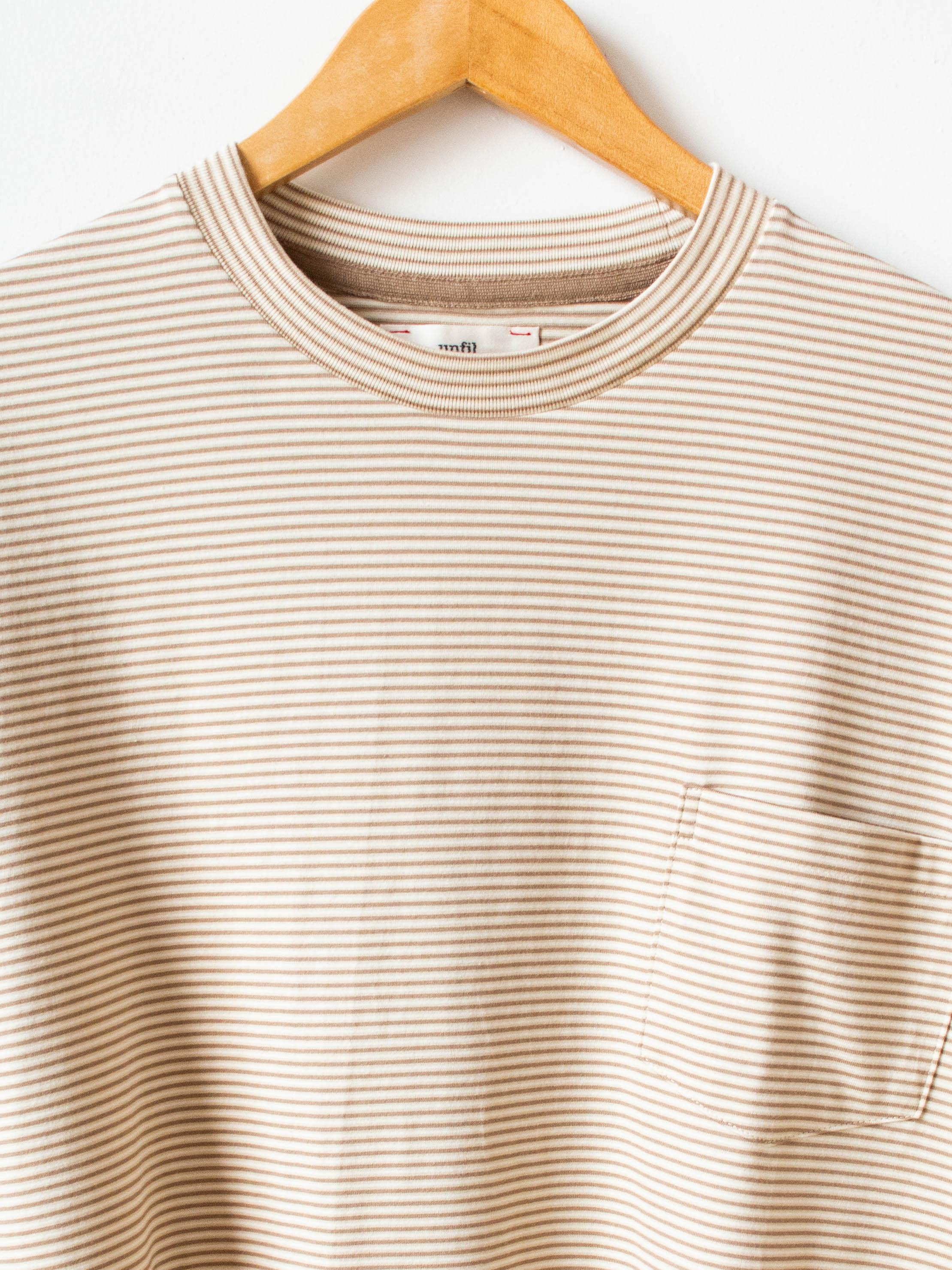 Namu Shop - Unfil Organic Cotton SS Pocket Tee - Beige Stripe
