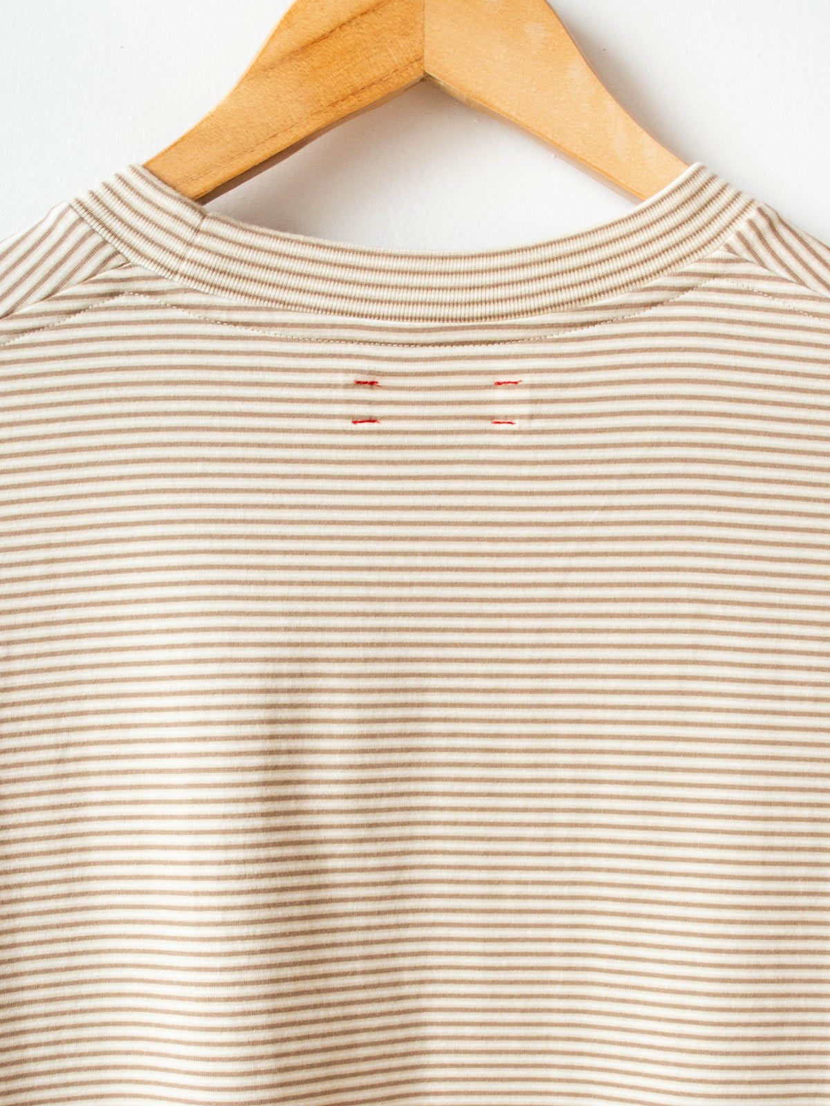 Namu Shop - Unfil Organic Cotton SS Pocket Tee - Beige Stripe