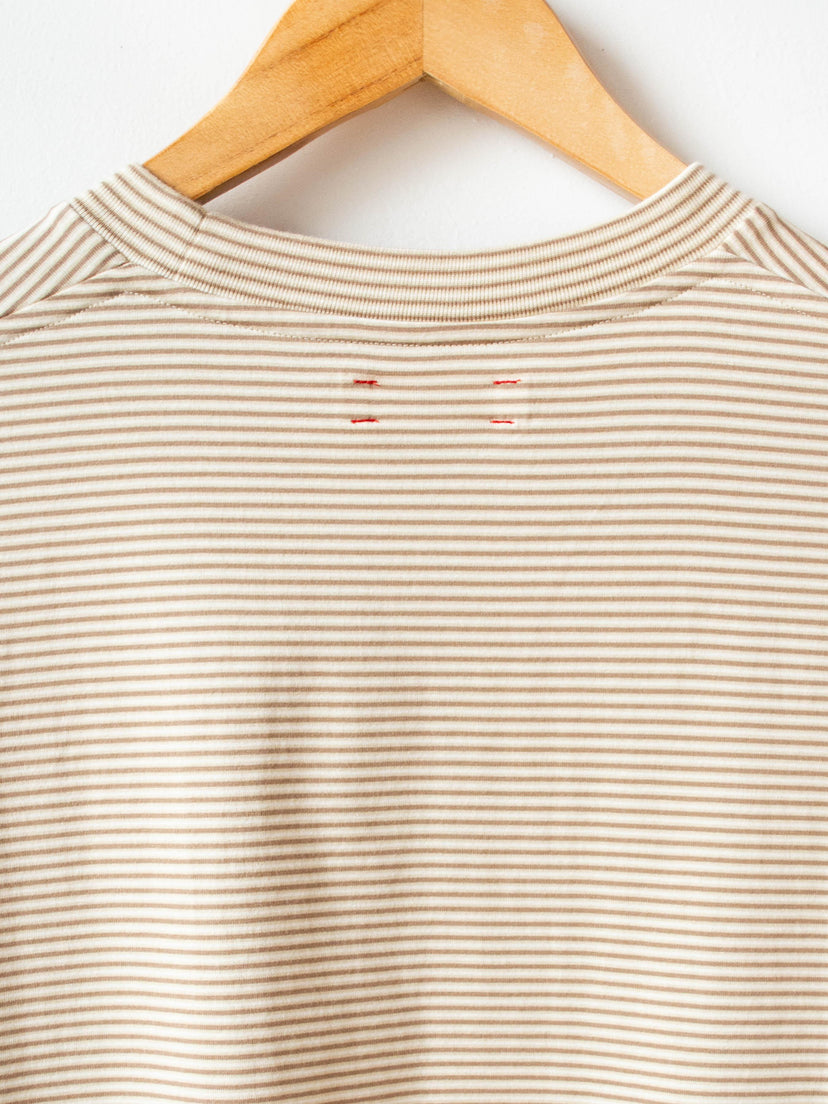 Namu Shop - Unfil Organic Cotton SS Pocket Tee - Beige Stripe