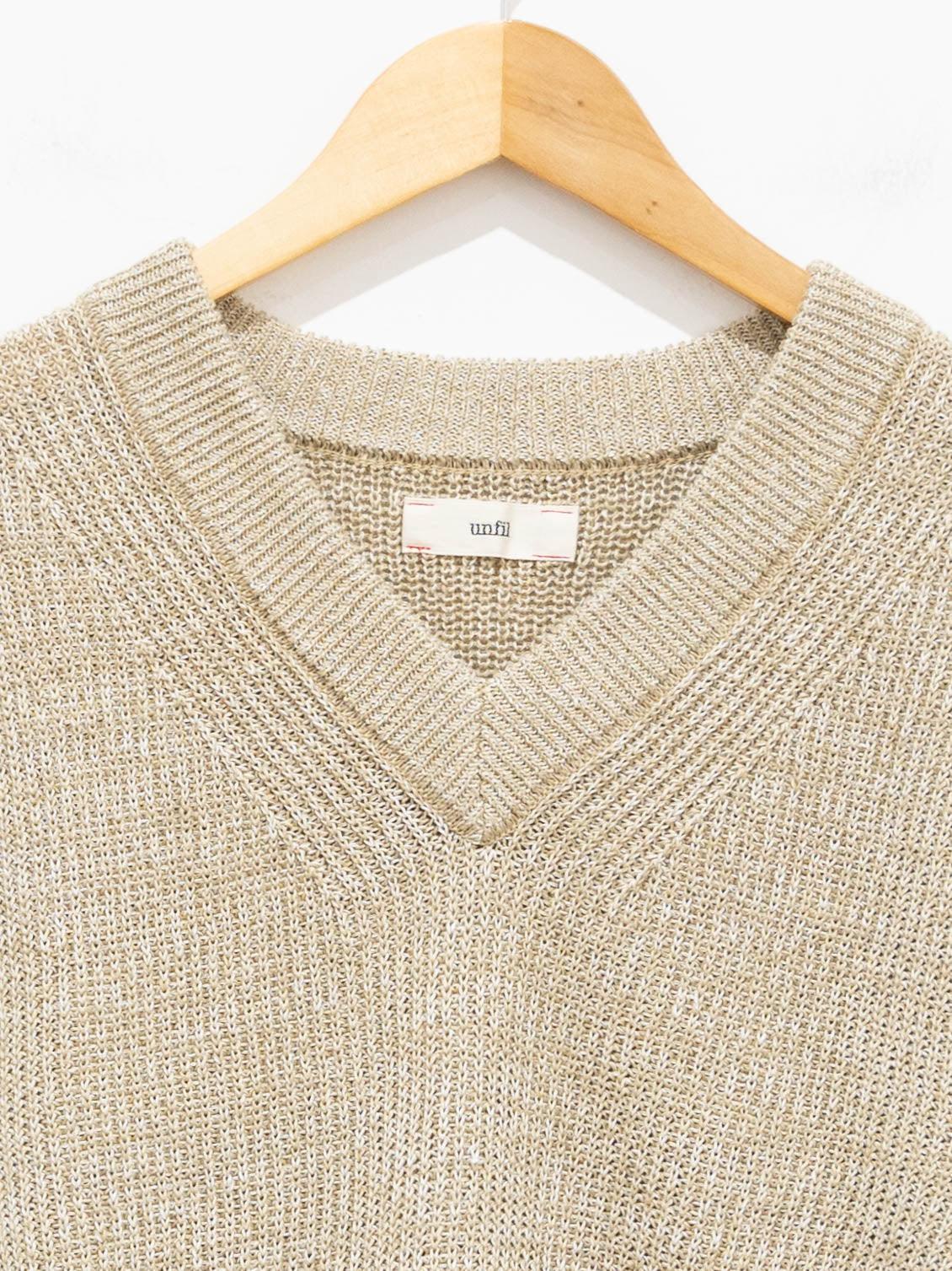 Namu Shop - Unfil Organic Hemp Ribbed Sleeveless Knit - Beige Mix