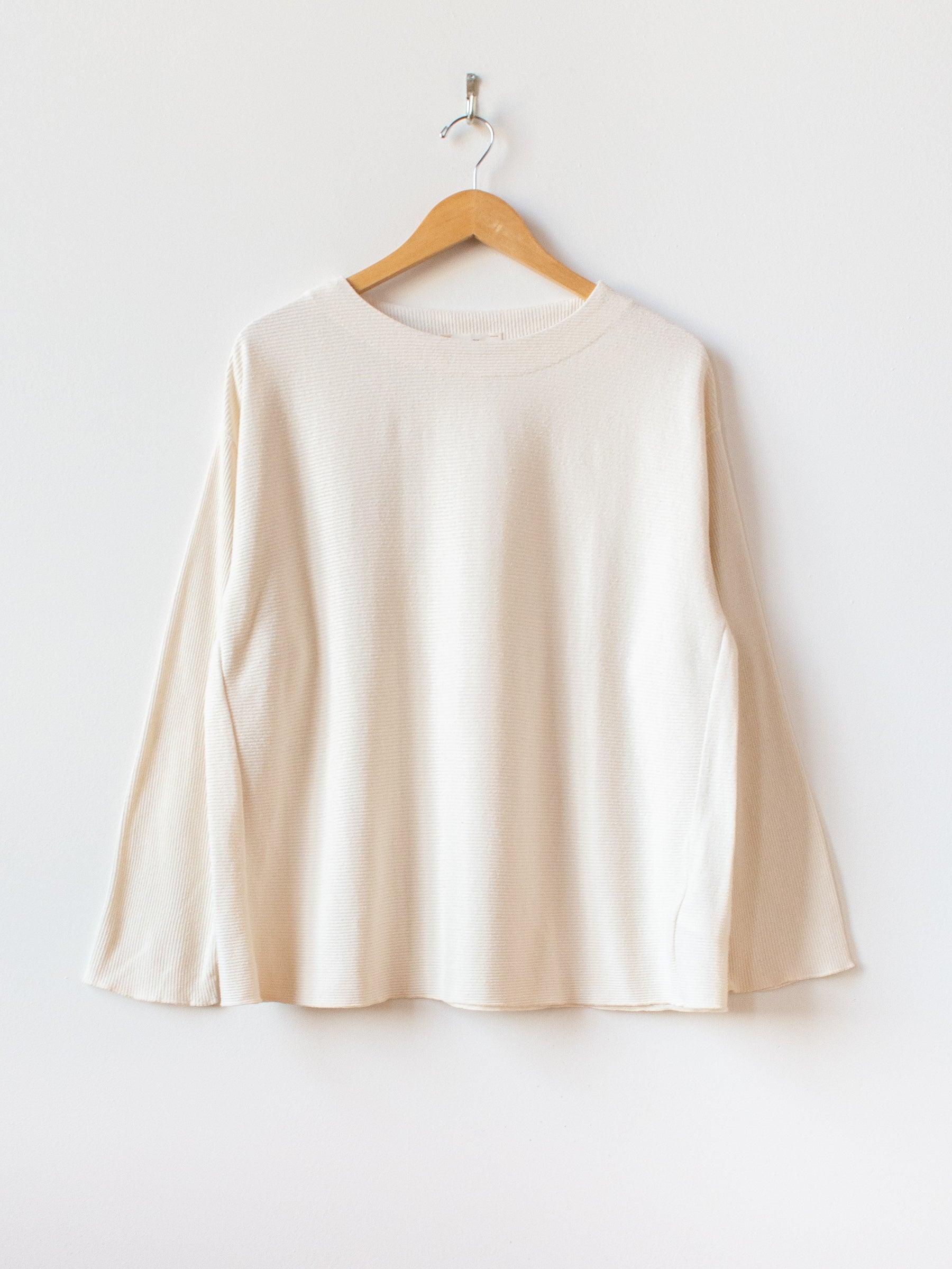 Namu Shop - Unfil Raw Silk Ribbed Jersey Boatneck Tee - Natural