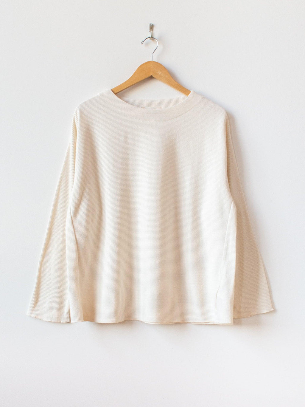 Namu Shop - Unfil Raw Silk Ribbed Jersey Boatneck Tee - Natural