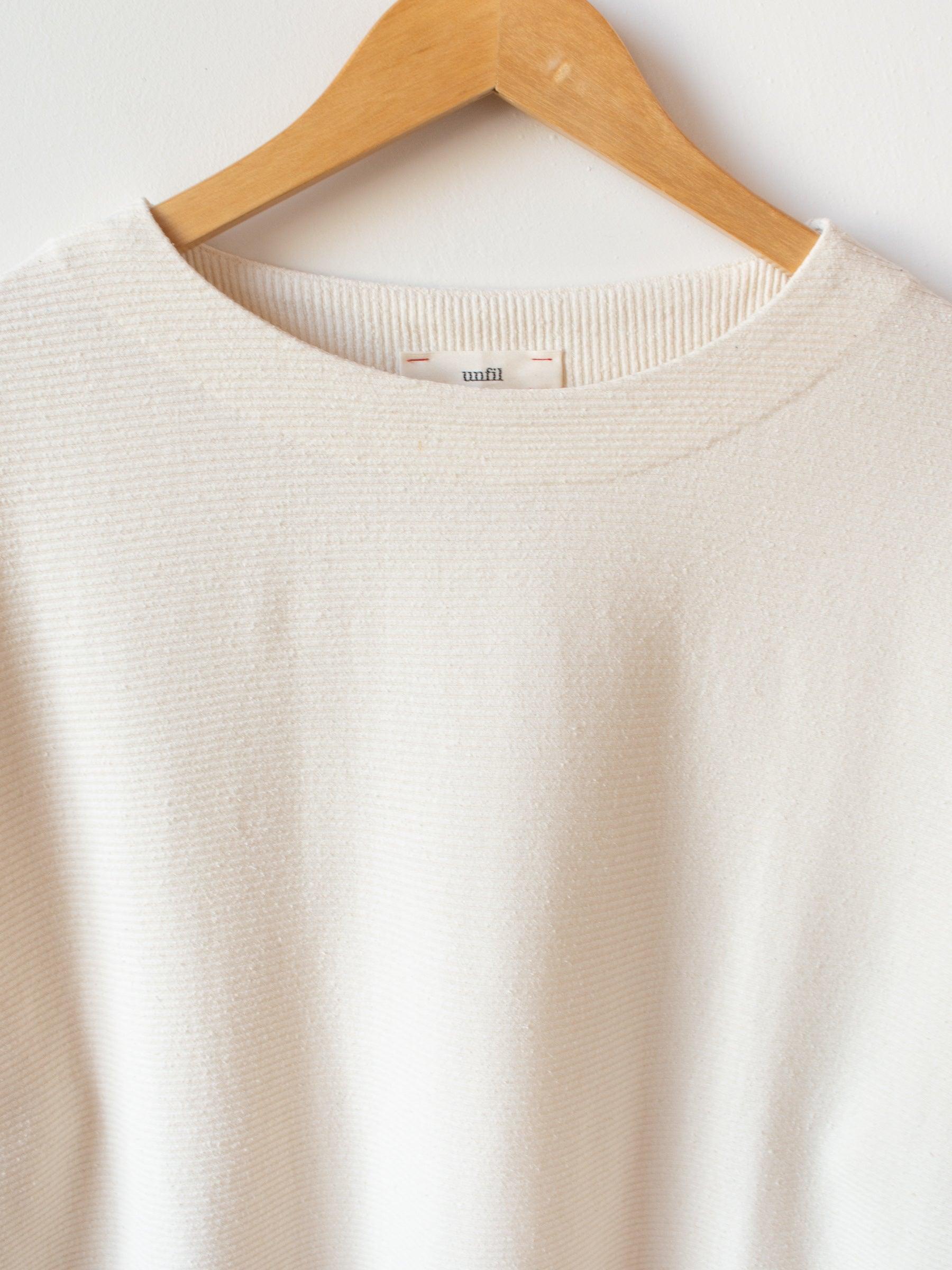 Namu Shop - Unfil Raw Silk Ribbed Jersey Boatneck Tee - Natural