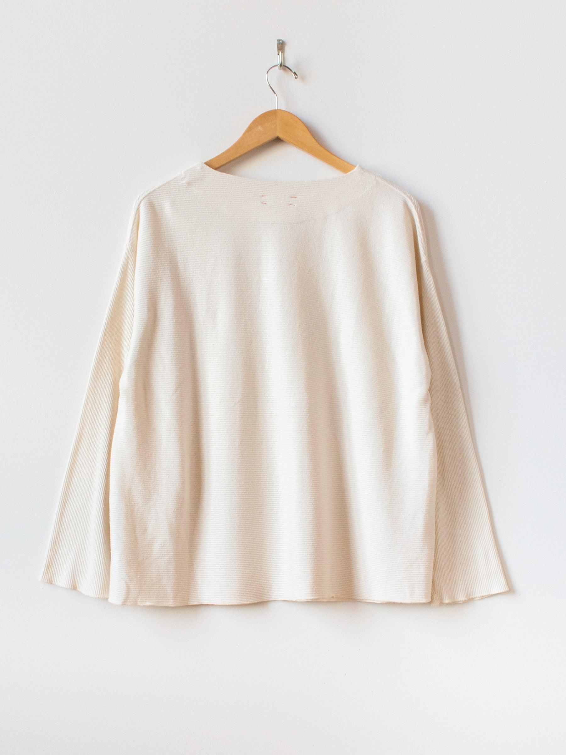 Namu Shop - Unfil Raw Silk Ribbed Jersey Boatneck Tee - Natural