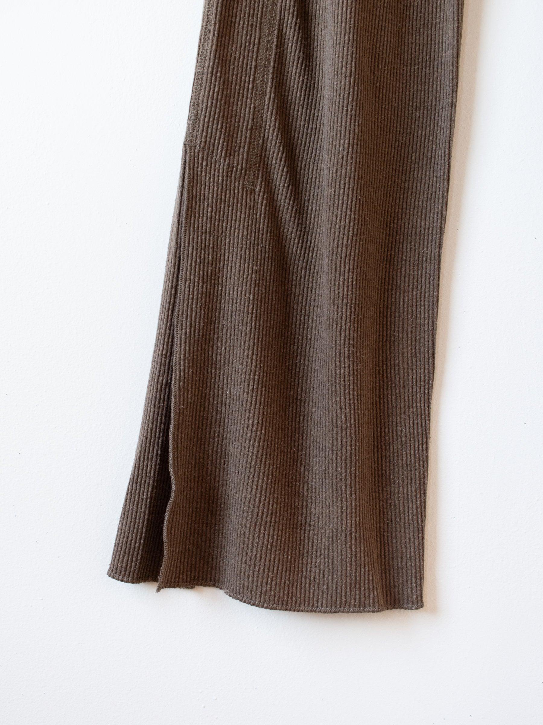 Raw Silk Ribbed Jersey Pants - Coffee Brown