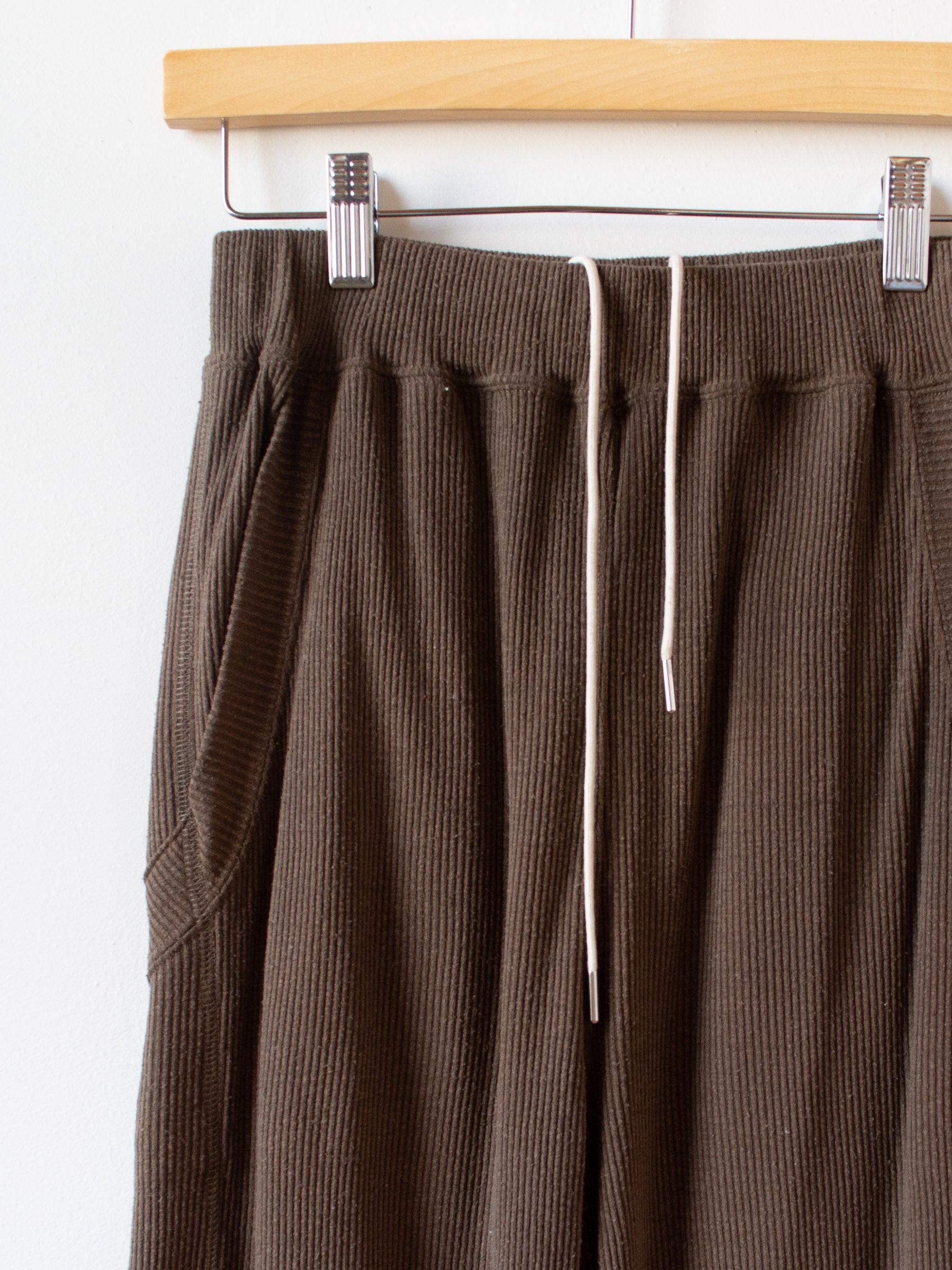 Namu Shop - Unfil Raw Silk Ribbed Jersey Pants - Coffee Brown