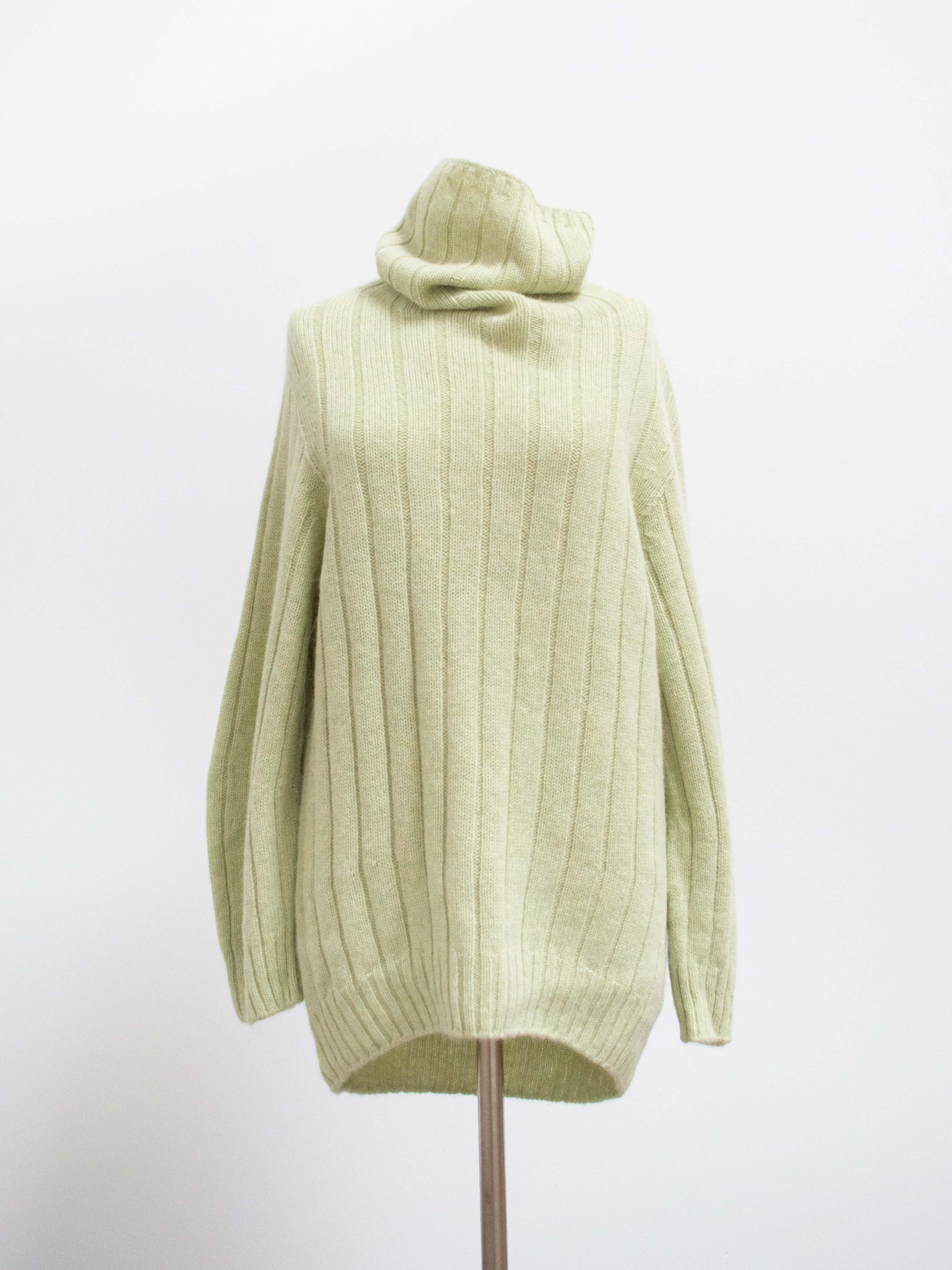 Namu Shop - Unfil Royal Baby Alpaca Chunky Turtleneck Sweater - Light Green