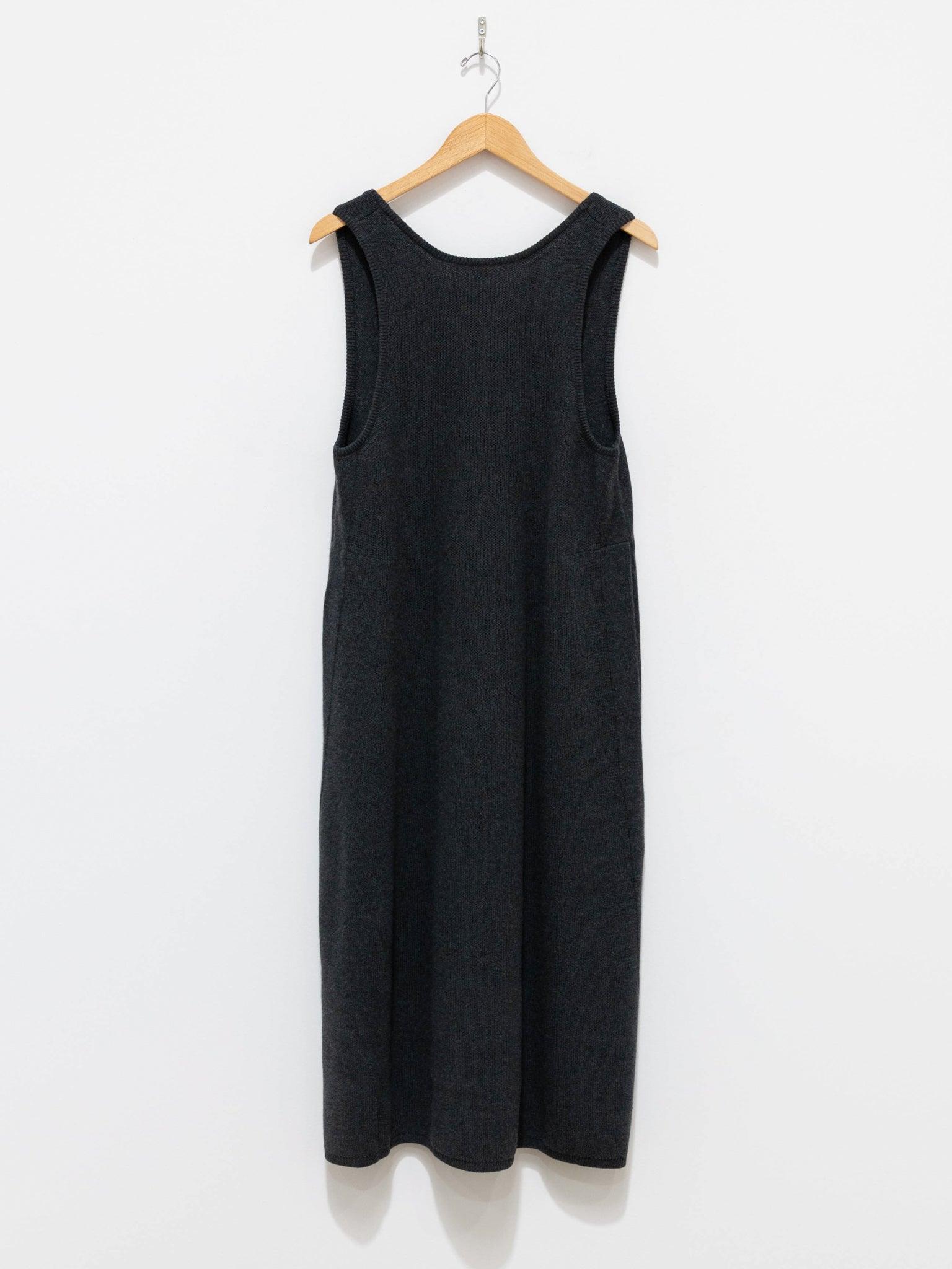 Silk Wool Honeycomb Knit Dress - Charcoal Silk Wool Honeycomb Knit Dress - Charcoal