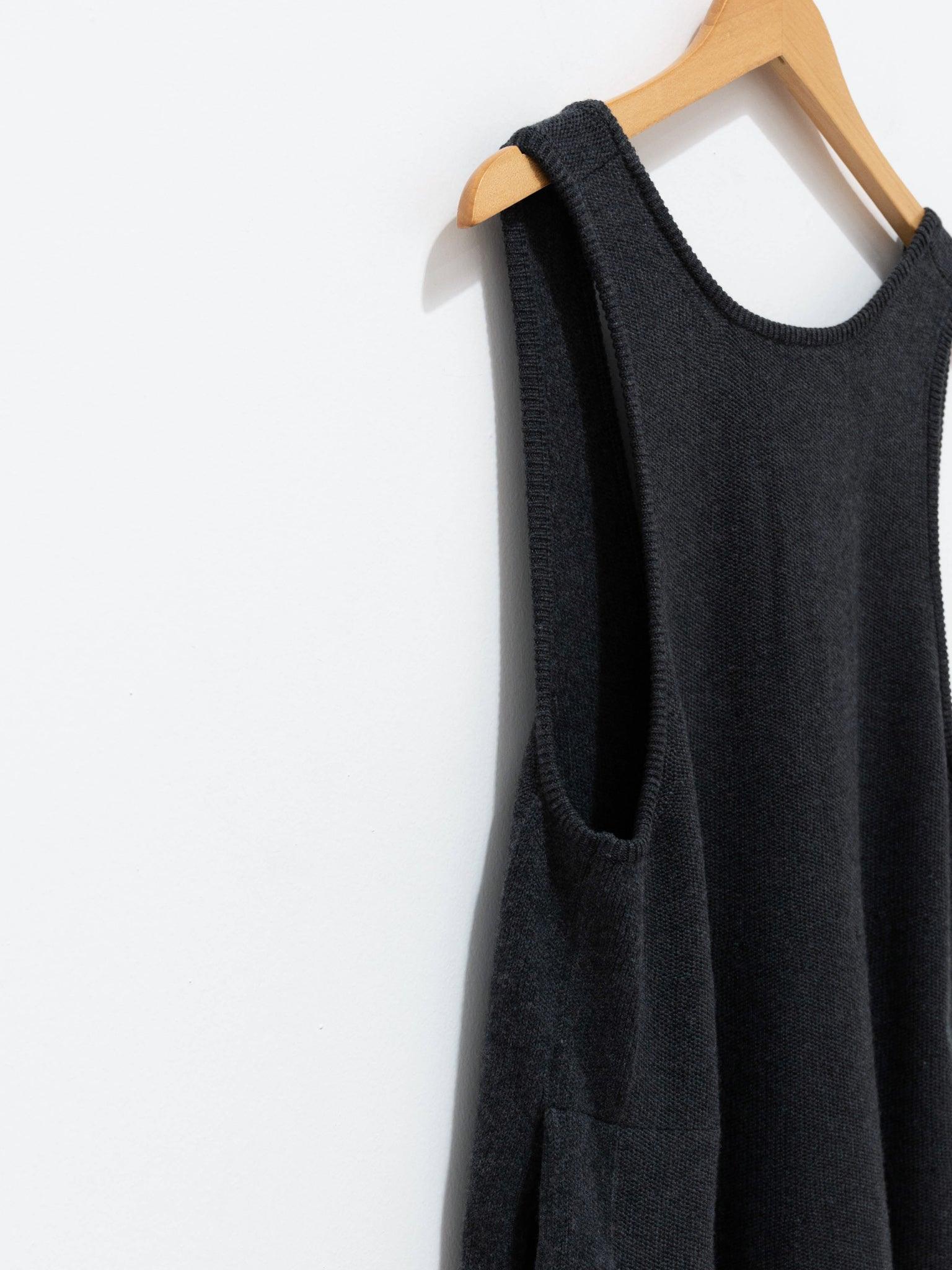 Namu Shop - Unfil Silk Wool Honeycomb Knit Dress - Charcoal