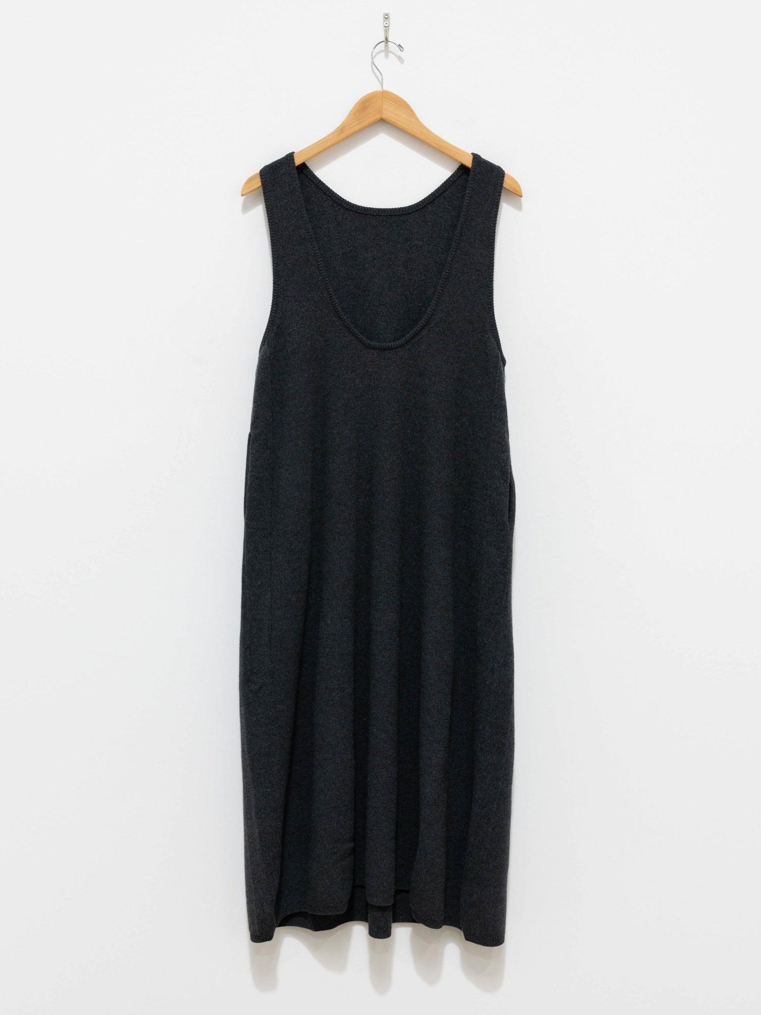 Namu Shop - Unfil Silk Wool Honeycomb Knit Dress - Charcoal