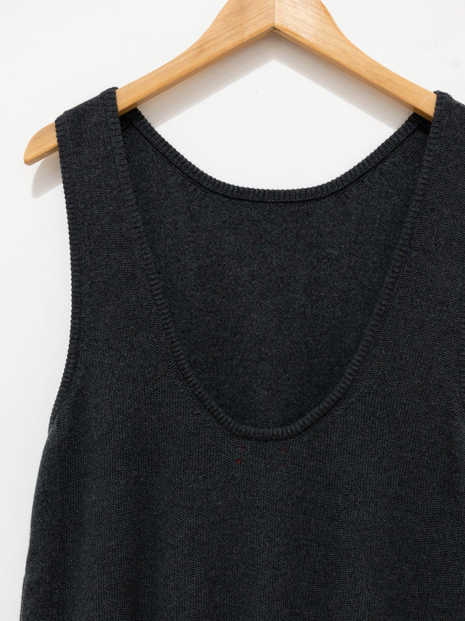 Namu Shop - Unfil Silk Wool Honeycomb Knit Dress - Charcoal