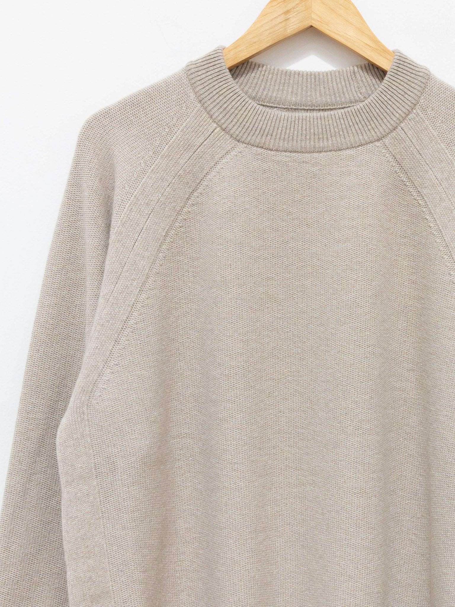 Namu Shop - Unfil Silk Wool Honeycomb Knit Mockneck Sweater - Beige