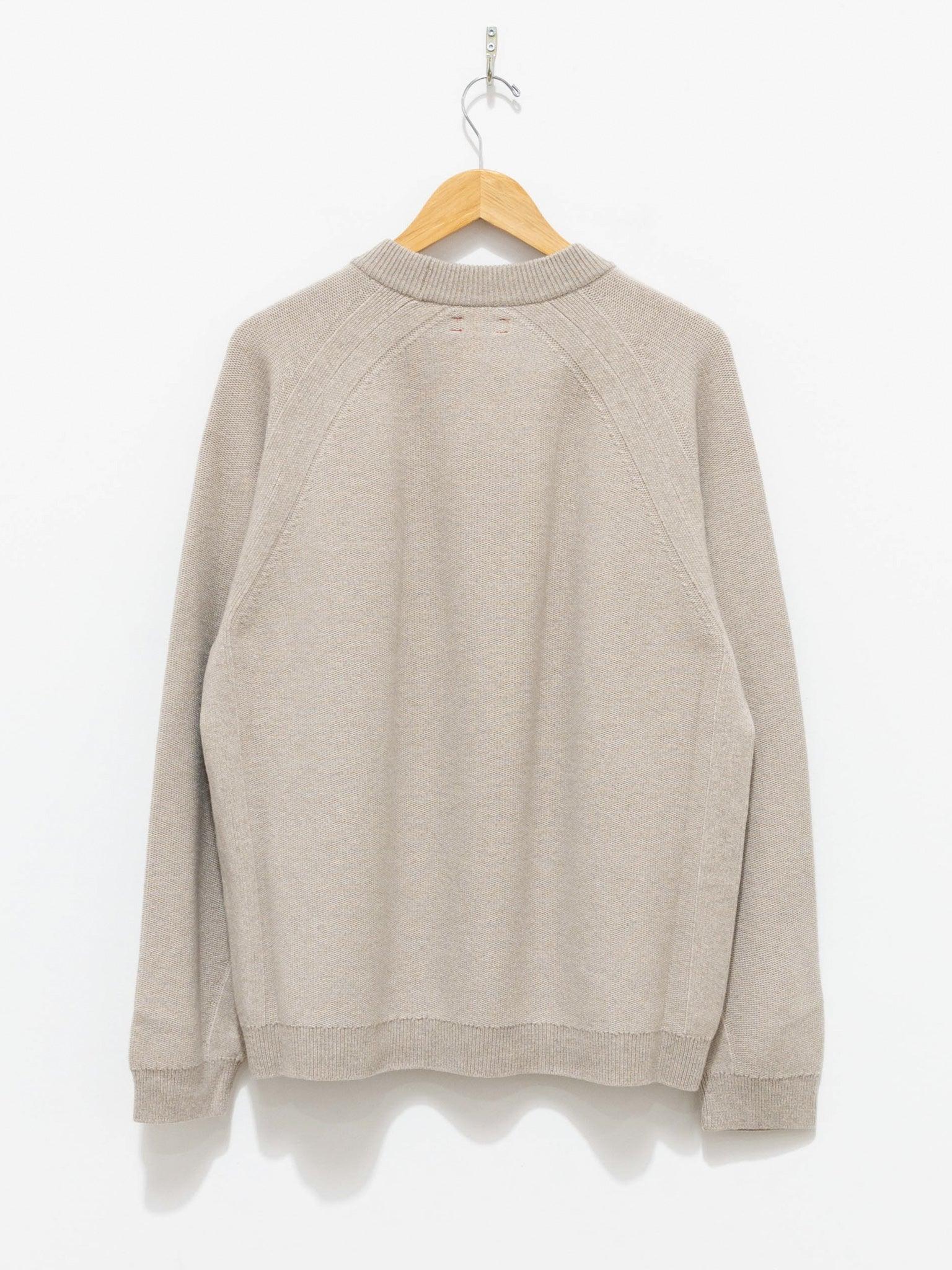 Namu Shop - Unfil Silk Wool Honeycomb Knit Mockneck Sweater - Beige