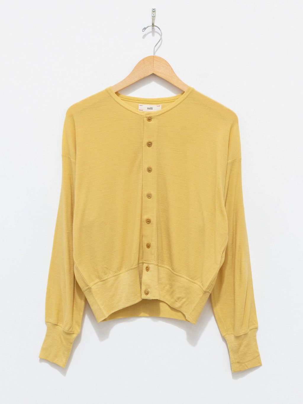 Namu Shop - Unfil Superfine Merino Crepe Jersey Cardigan - Light Yellow