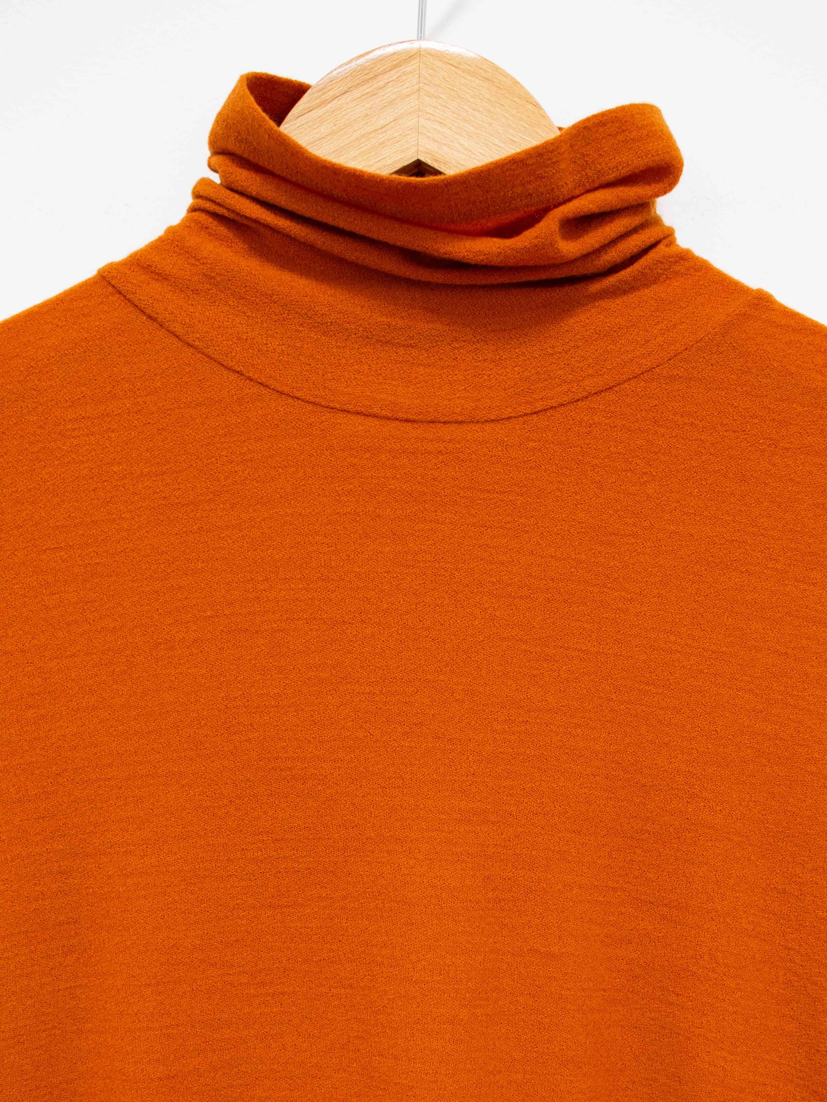 Namu Shop - Unfil Superfine Merino Crepe Jersey Turtleneck Tee - Dark Orange