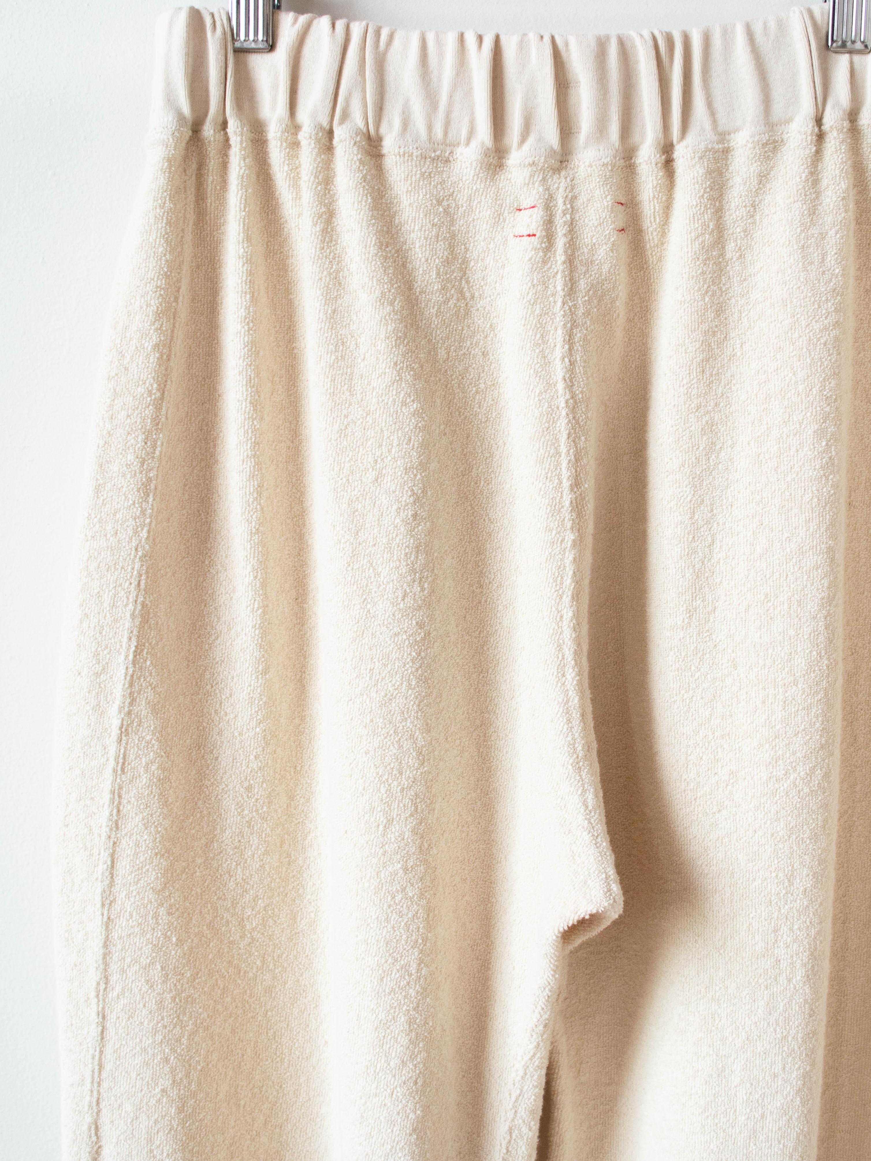 Namu Shop - Unfil Vintage Cotton Pile Wide Leg Pants - Natural