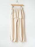 Namu Shop - Unfil Vintage Cotton Pile Wide Leg Pants - Natural