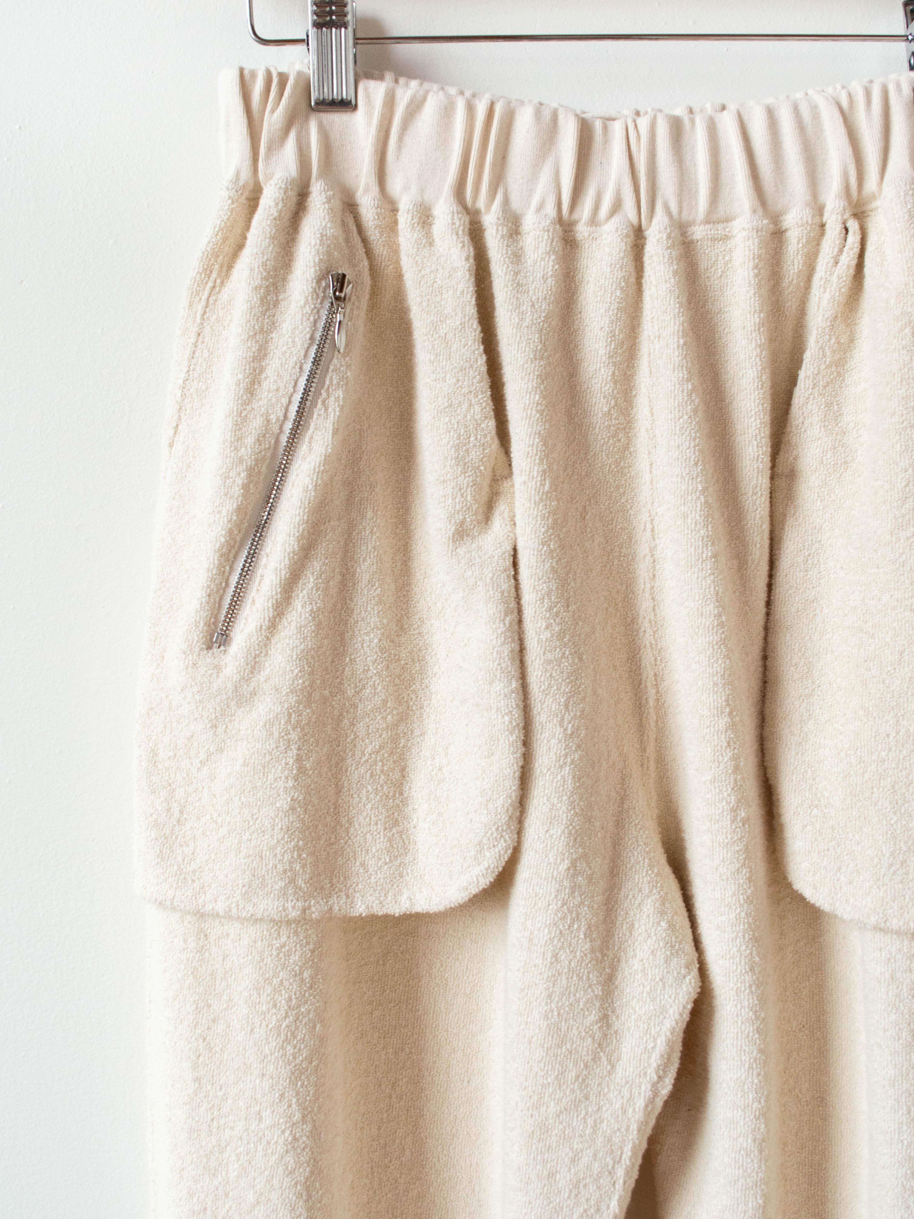 Namu Shop - Unfil Vintage Cotton Pile Wide Leg Pants - Natural