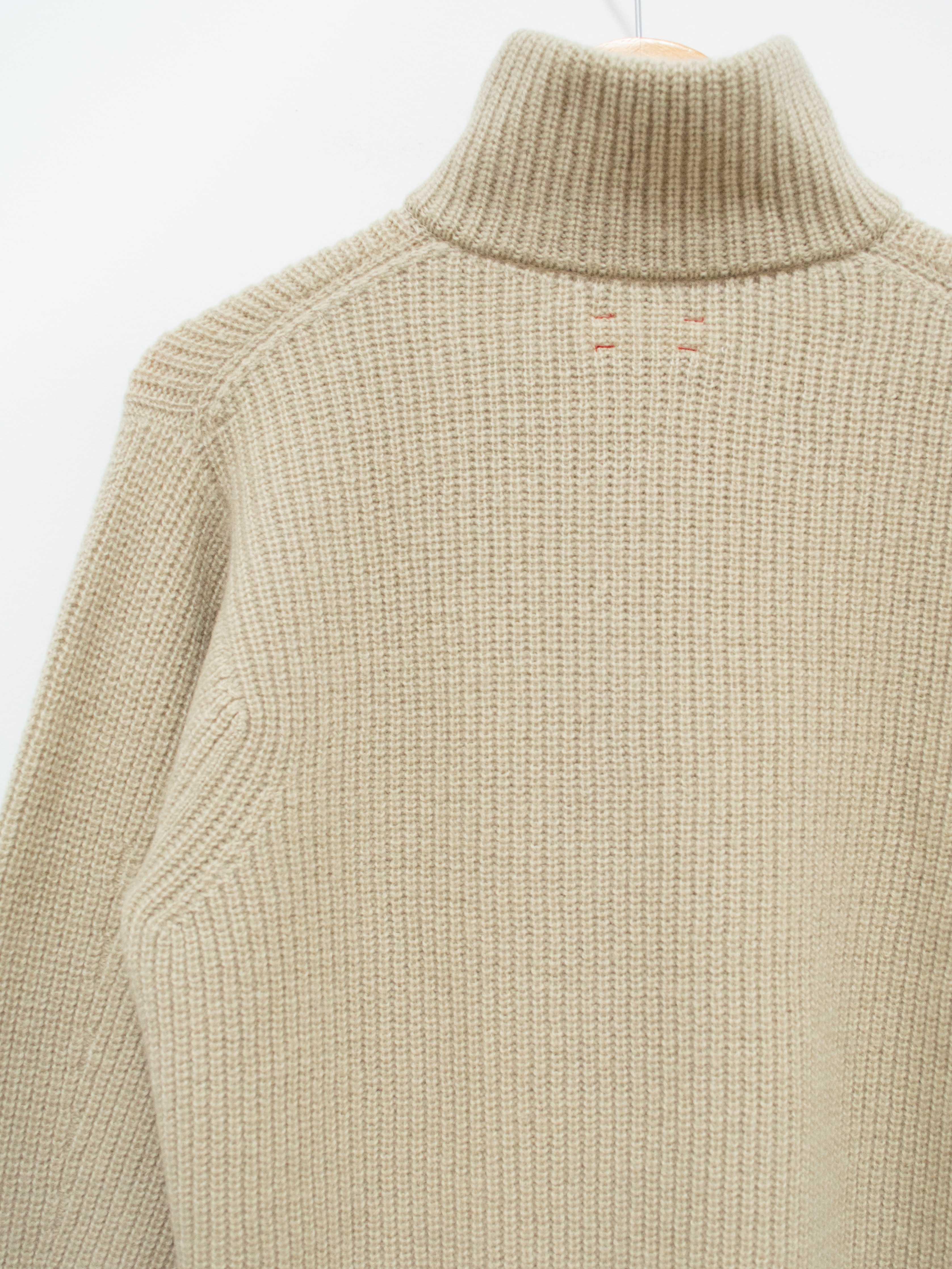 Namu Shop - Unfil Wool Cashmere Half Zip Sweater - Grass Beige