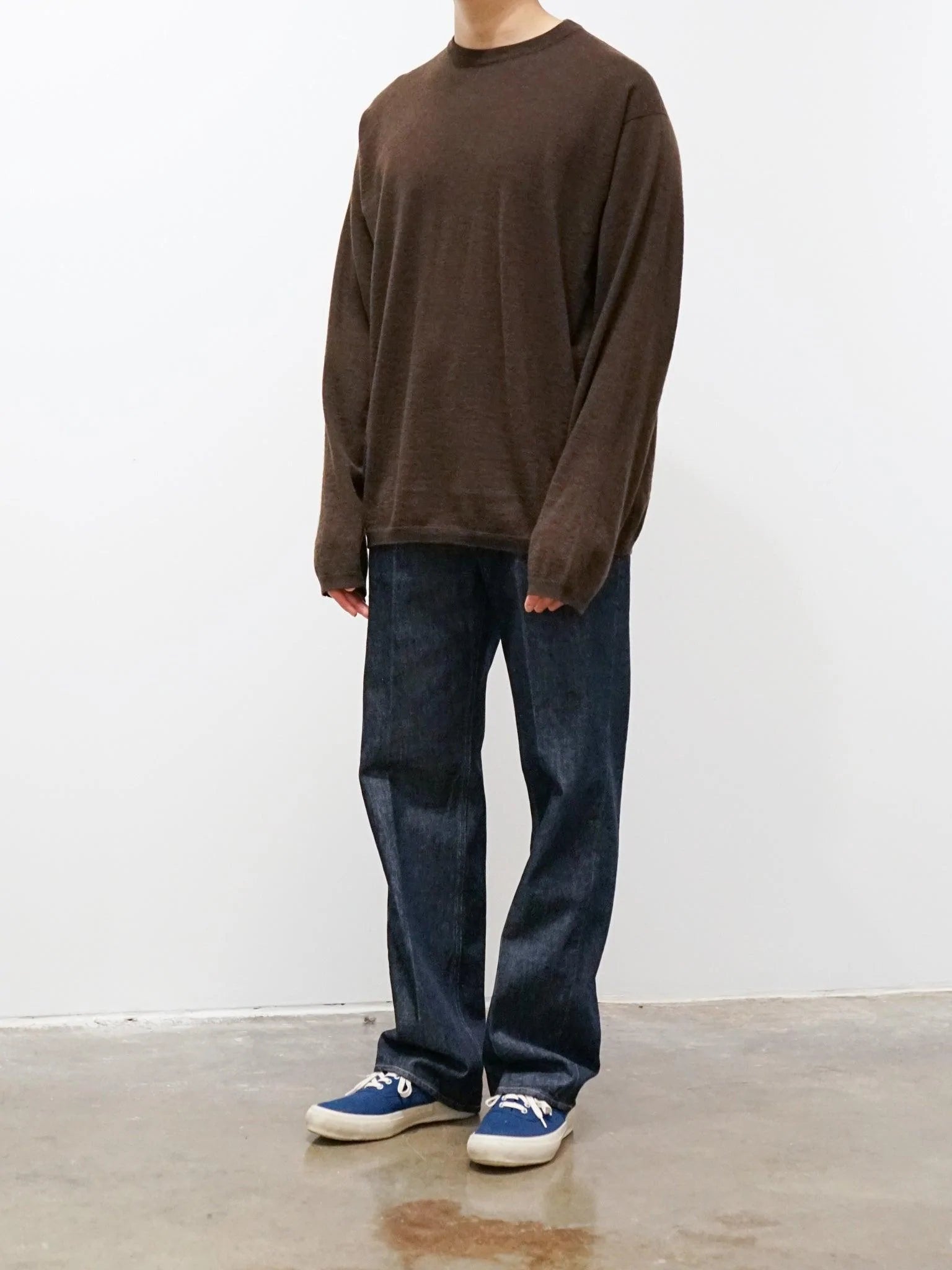 Namu Shop - Unfil Worsted Yak Fine Gauge Knit Sweater - Natural Brown