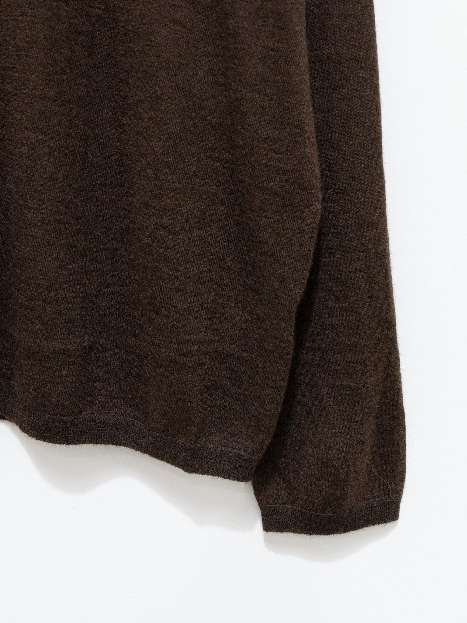 Namu Shop - Unfil Worsted Yak Fine Gauge Knit Sweater - Natural Brown