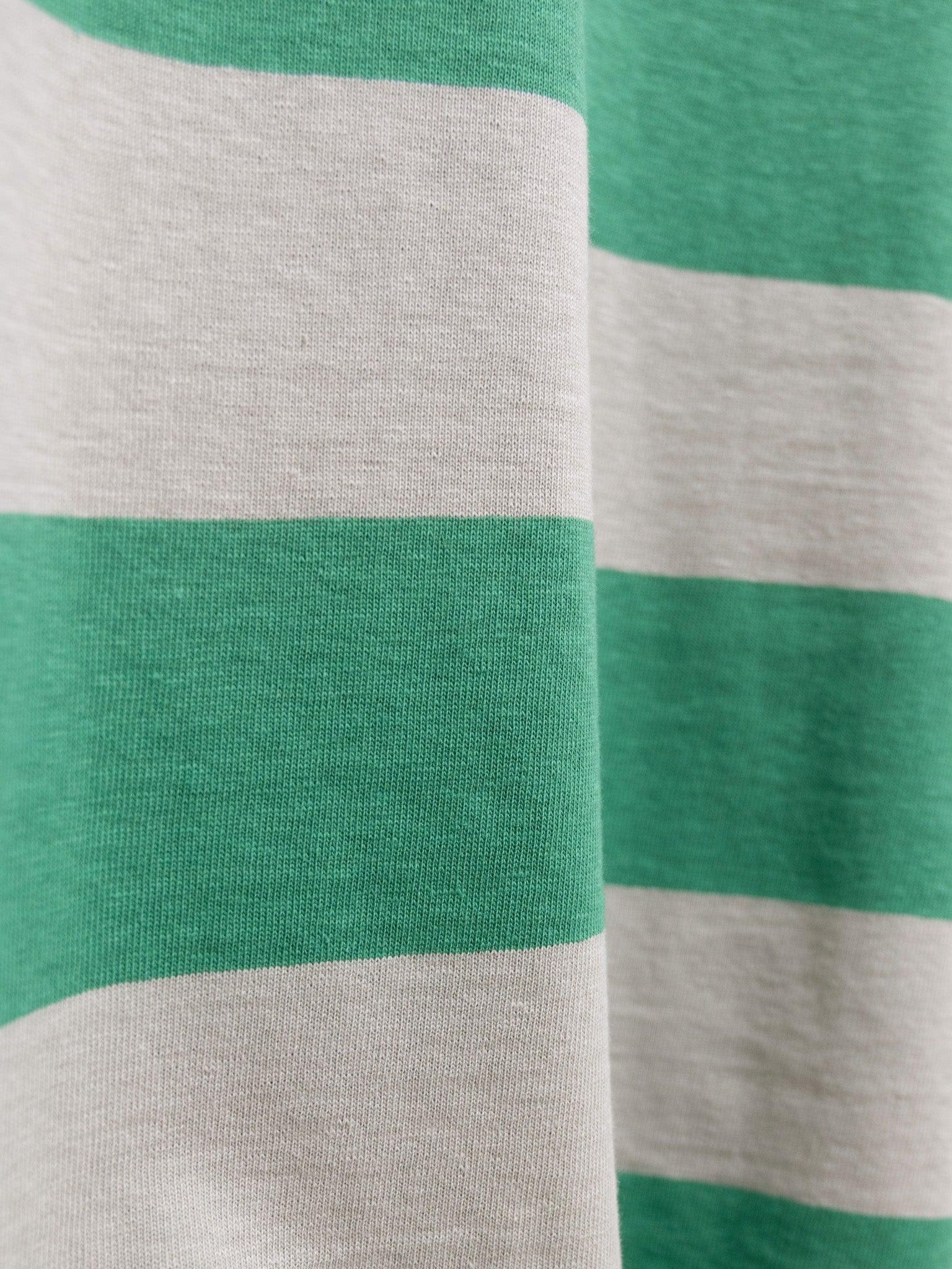 Namu Shop - Veritecoeur Border Long Sleeve Tee - Greige x Green