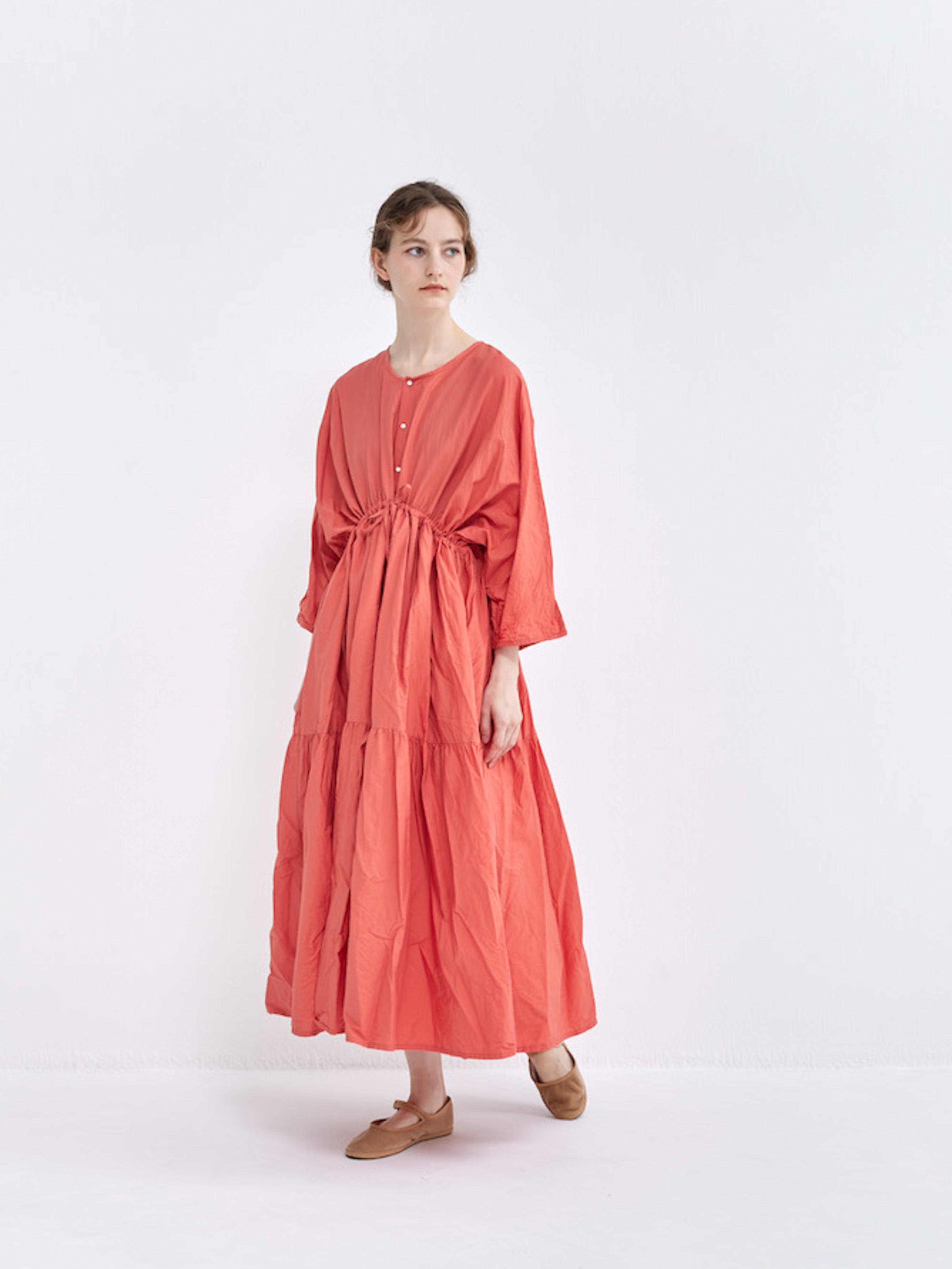 Namu Shop - Veritecoeur Co / Silk Two Way Dress - Orange Red