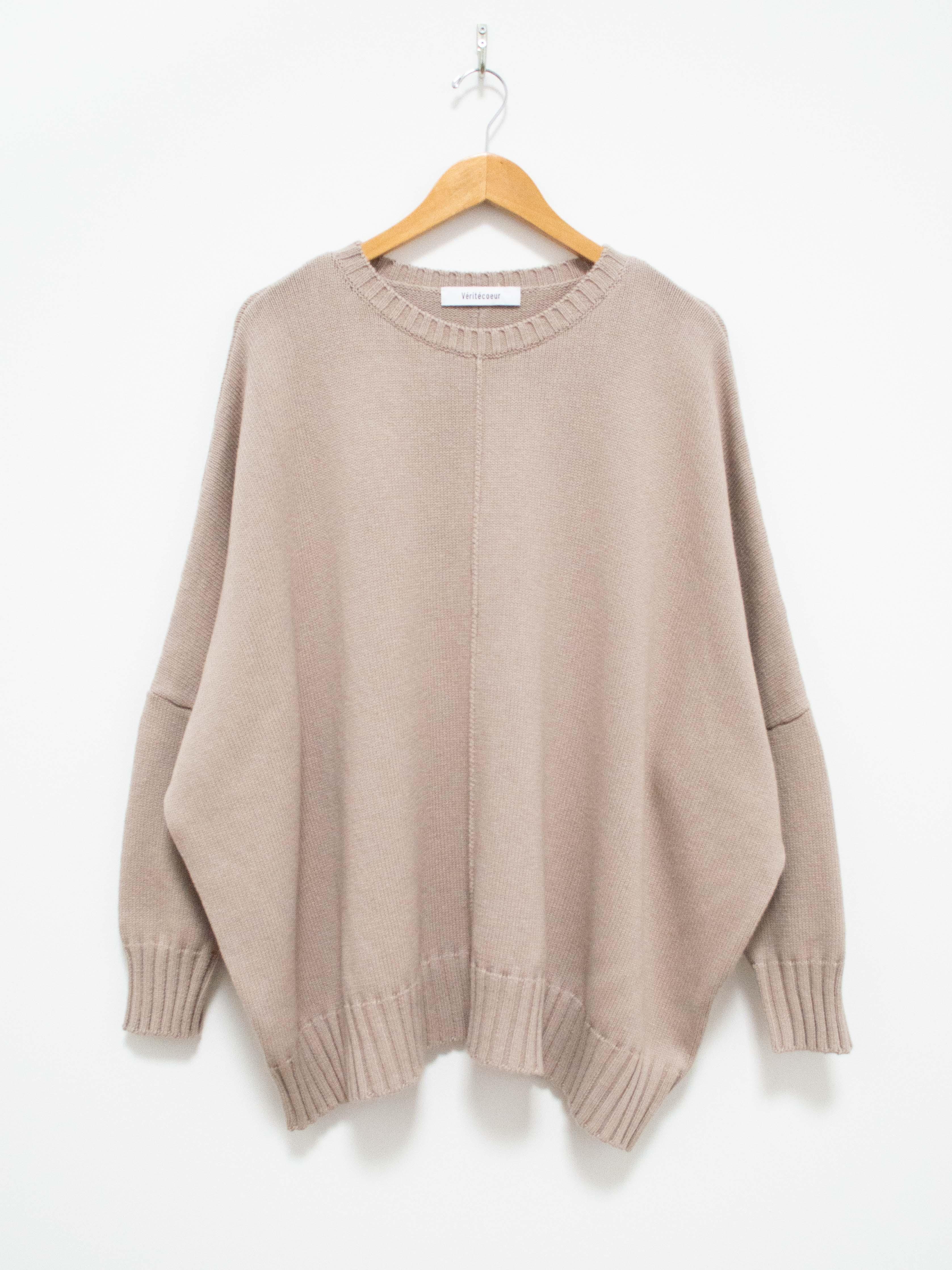 Namu Shop - Veritecoeur Cotton Cashmere Oversized Crewneck Sweater - Beige