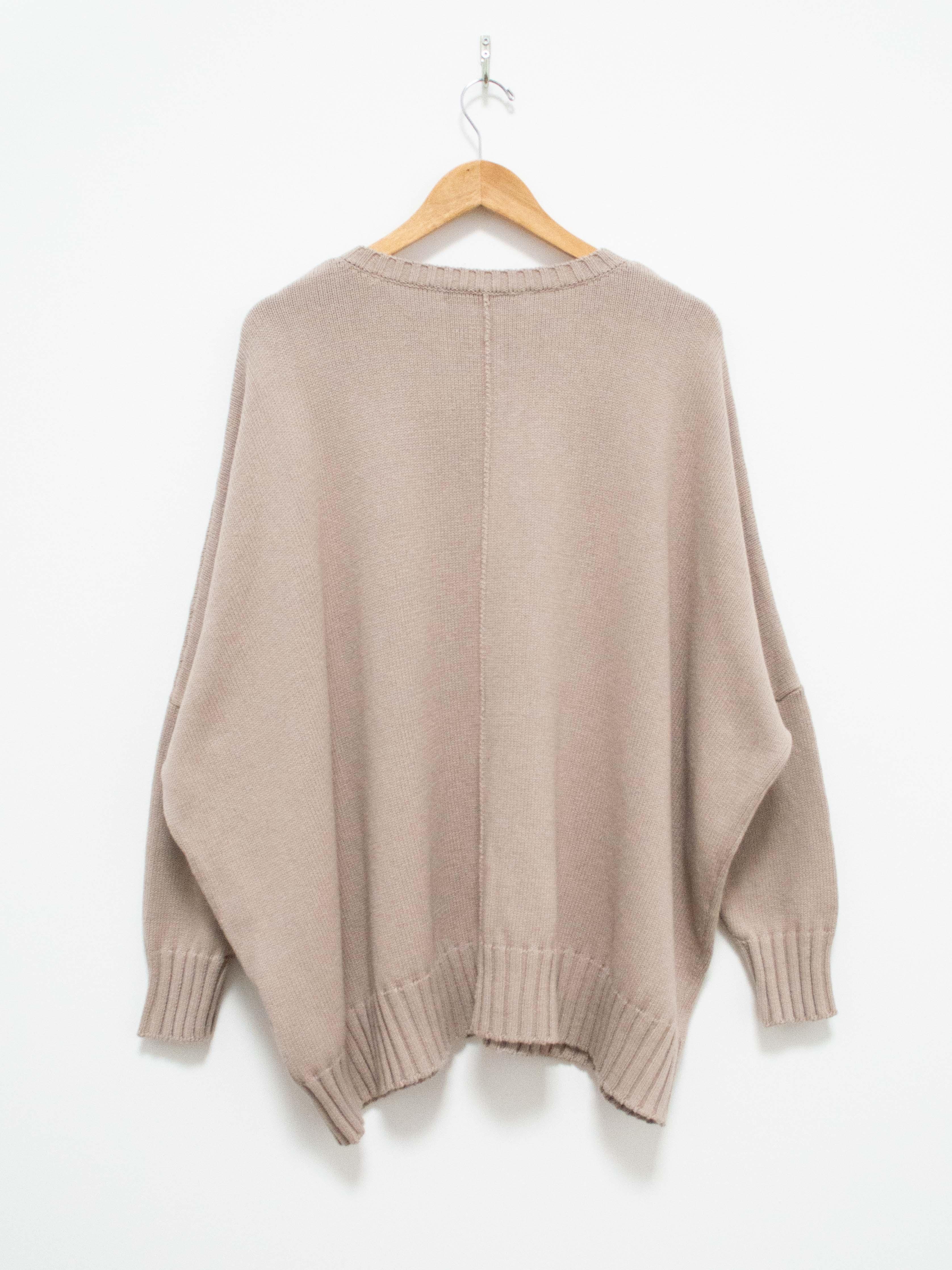 Namu Shop - Veritecoeur Cotton Cashmere Oversized Crewneck Sweater - Beige