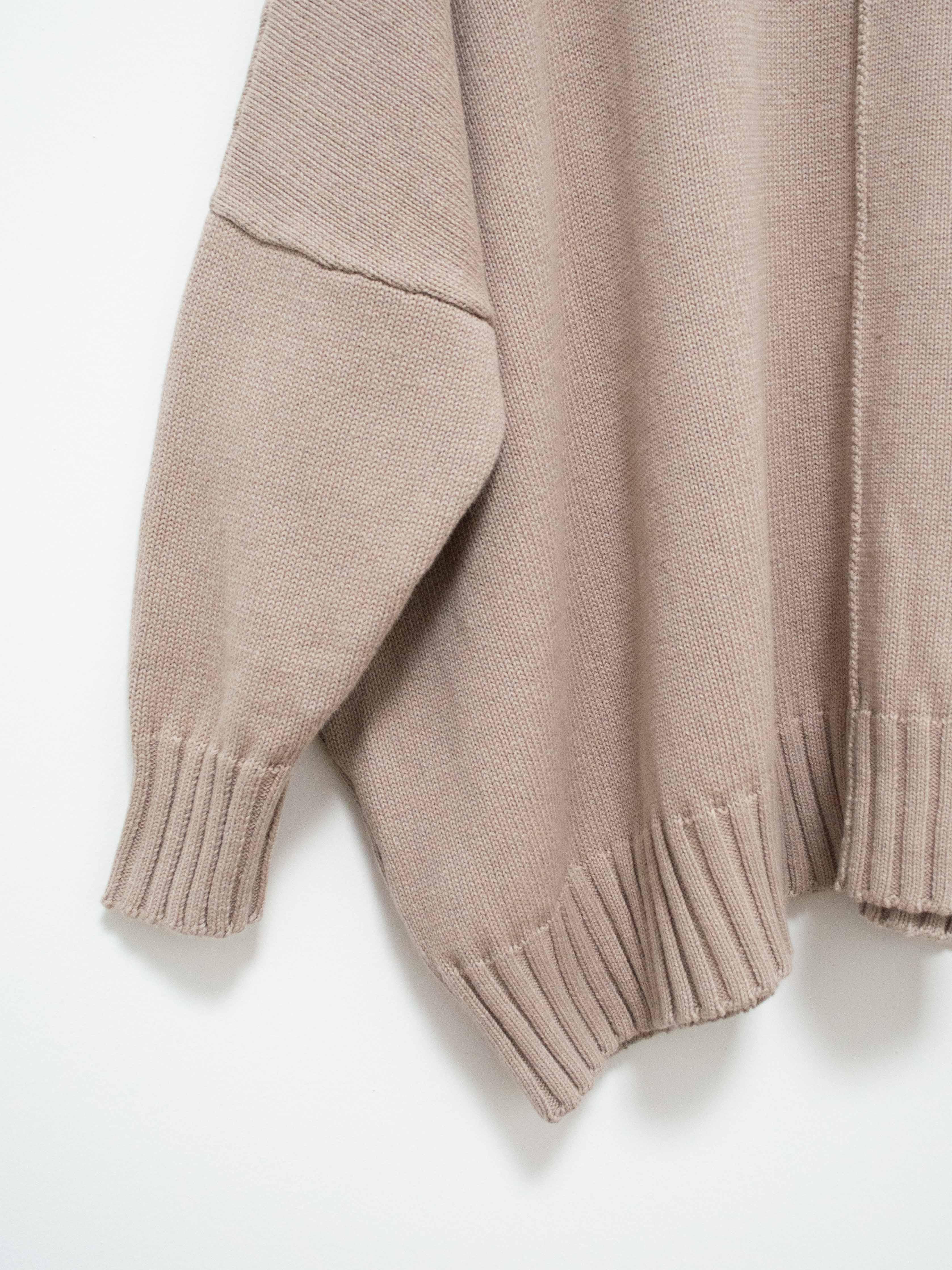 Namu Shop - Veritecoeur Cotton Cashmere Oversized Crewneck Sweater - Beige