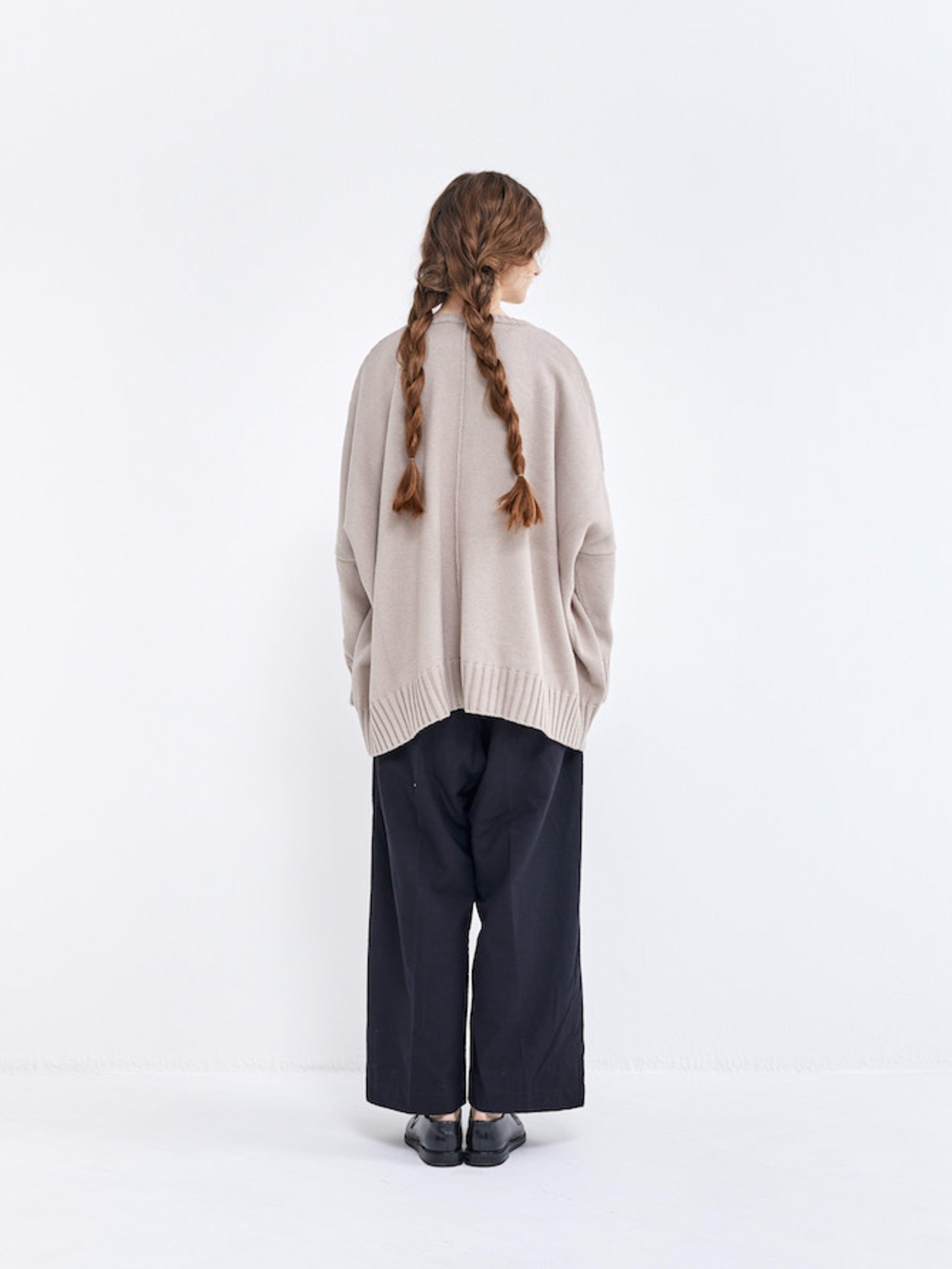 Namu Shop - Veritecoeur Cotton Cashmere Oversized Crewneck Sweater - Beige