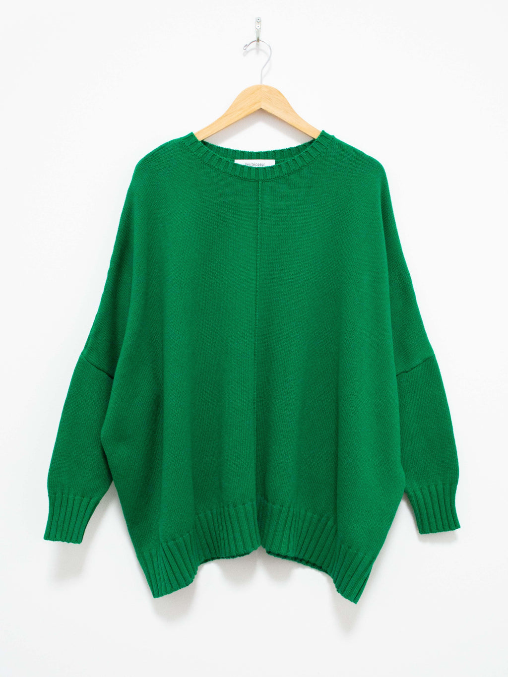Namu Shop - Veritecoeur Cotton Cashmere Oversized Crewneck Sweater - Green