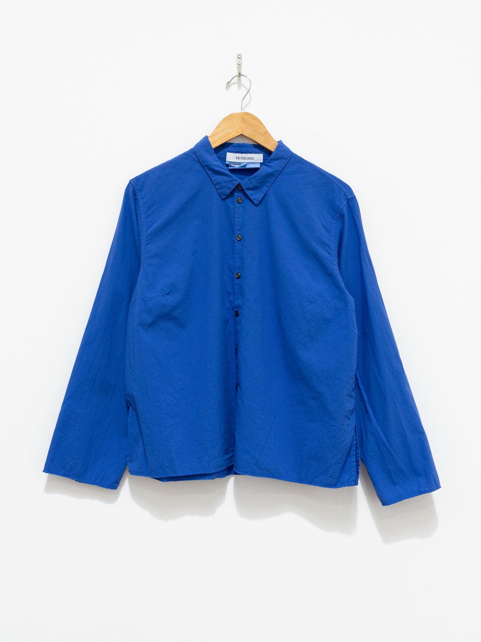 Namu Shop - Veritecoeur Cotton Lawn BD Shirt - Blue