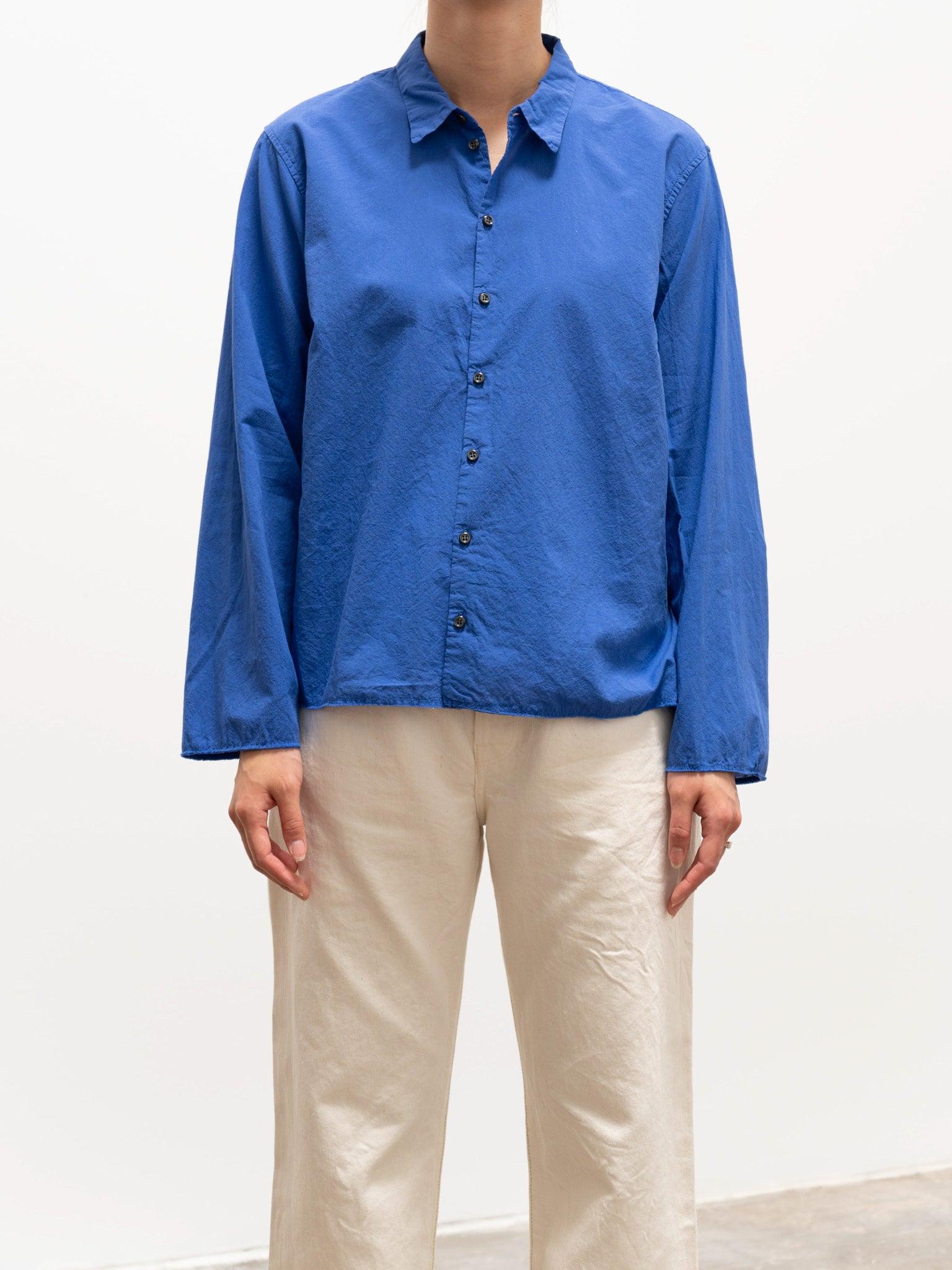 Namu Shop - Veritecoeur Cotton Lawn BD Shirt - Blue