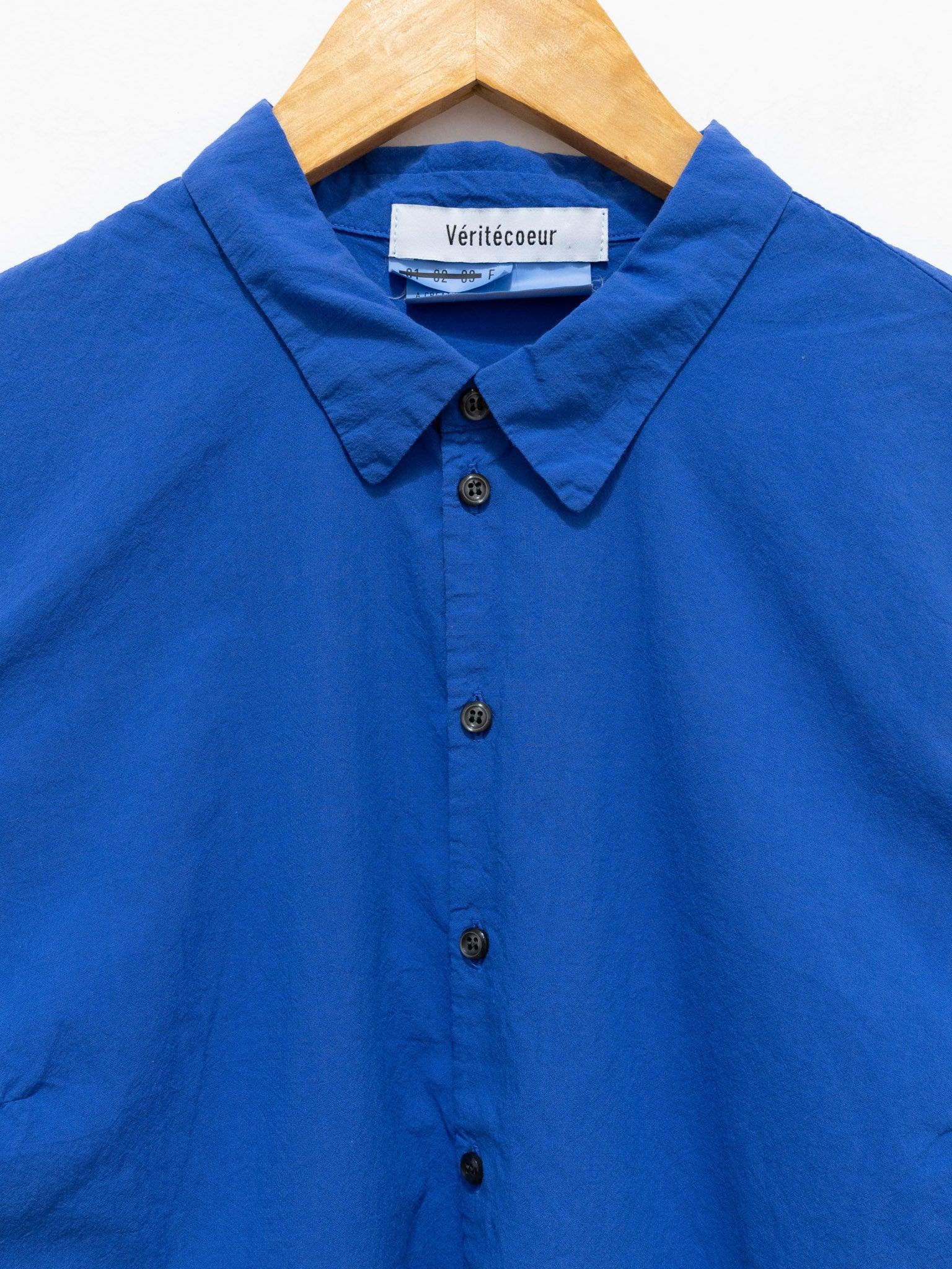 Namu Shop - Veritecoeur Cotton Lawn BD Shirt - Blue