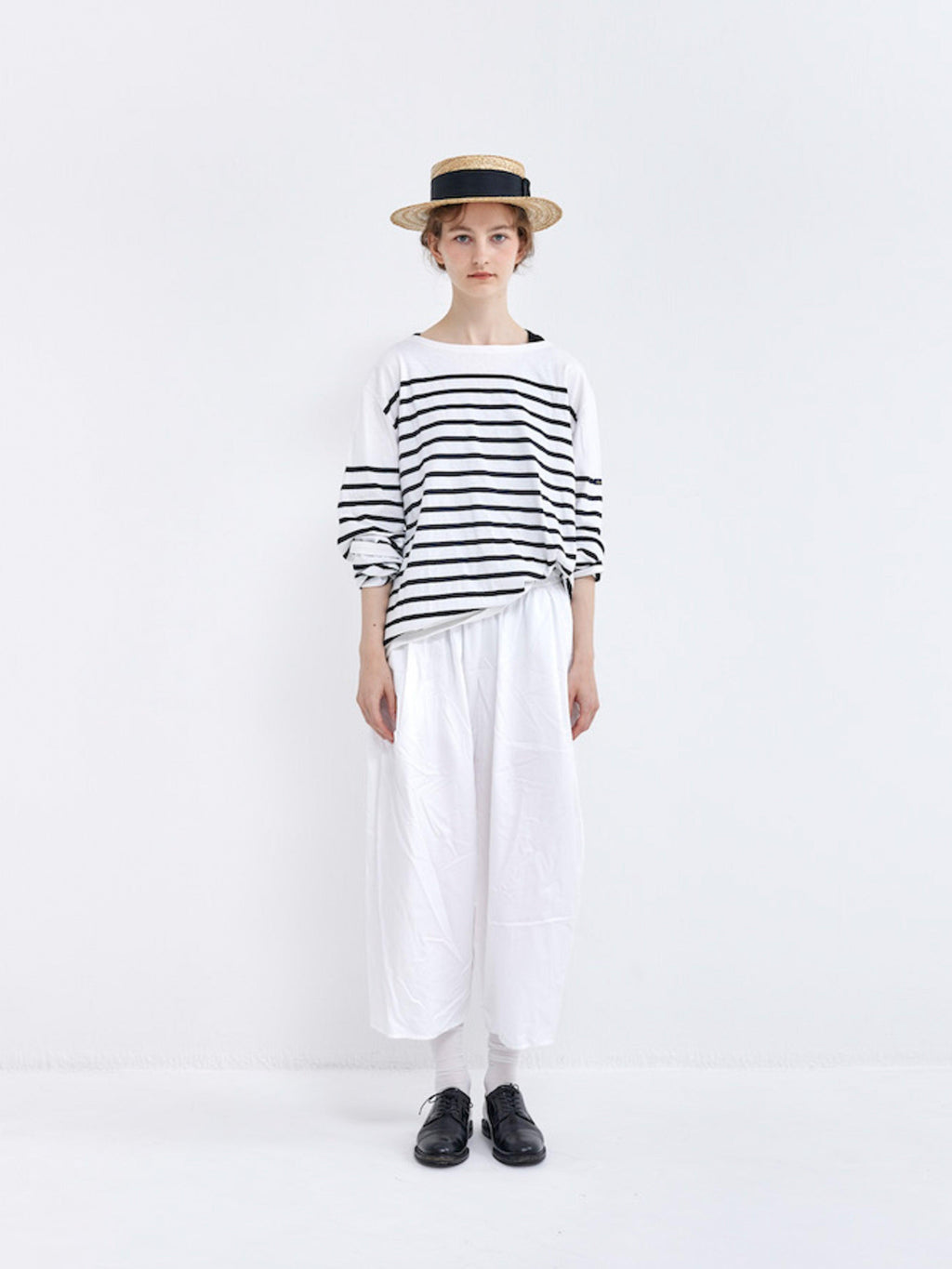 Namu Shop - Veritecoeur Le Minor Border Longsleeve Tee - Black x White