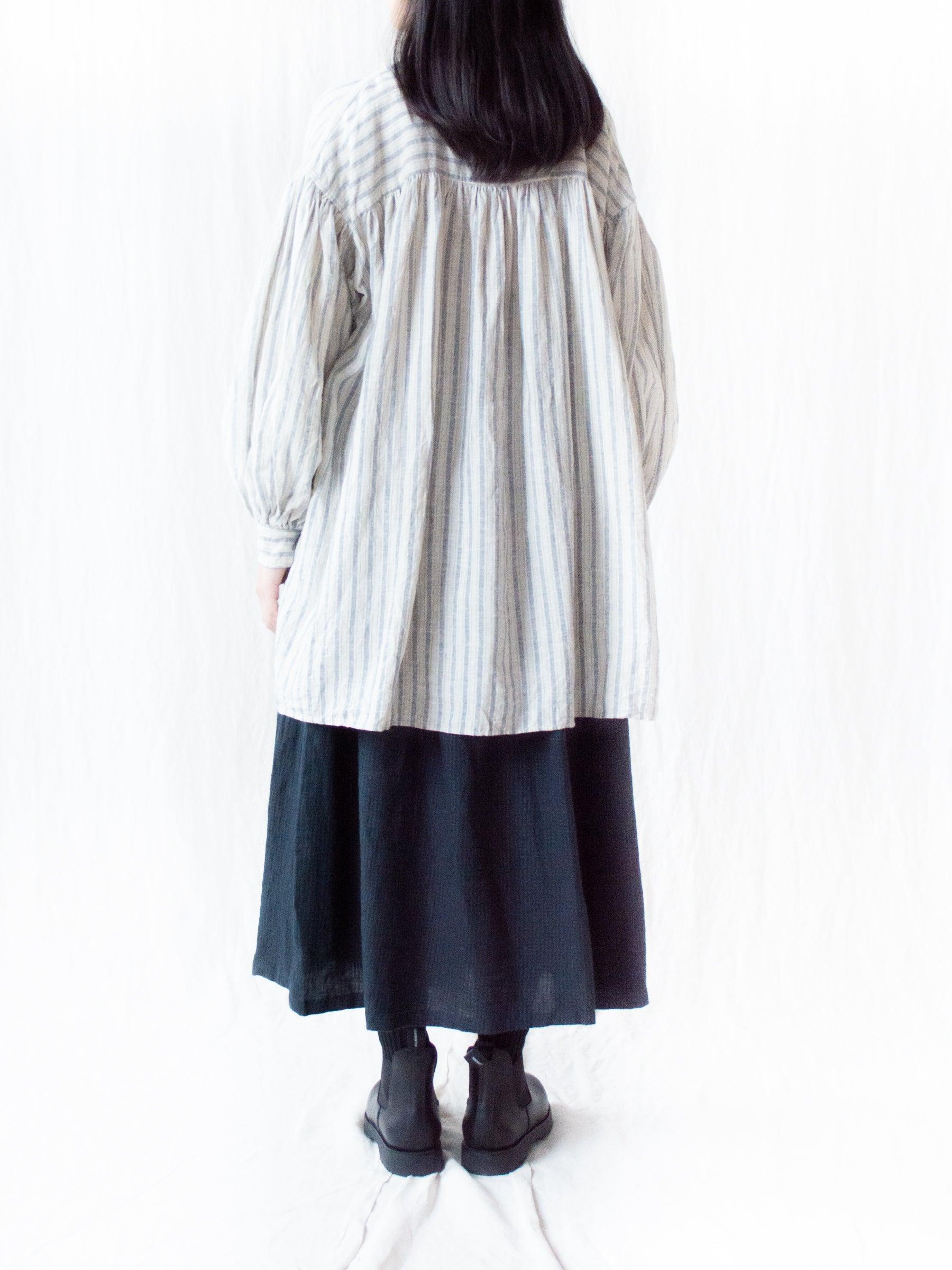 Namu Shop - Veritecoeur Linen Balloon Striped Shirt