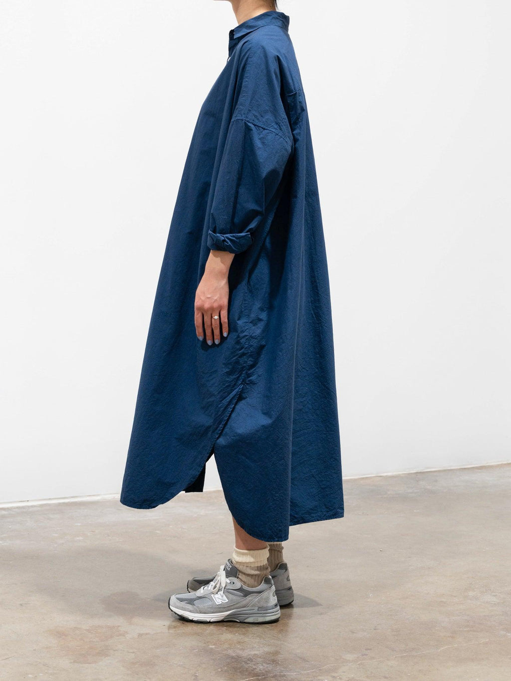 Namu Shop - Veritecoeur Long Shirt Dress - Navy