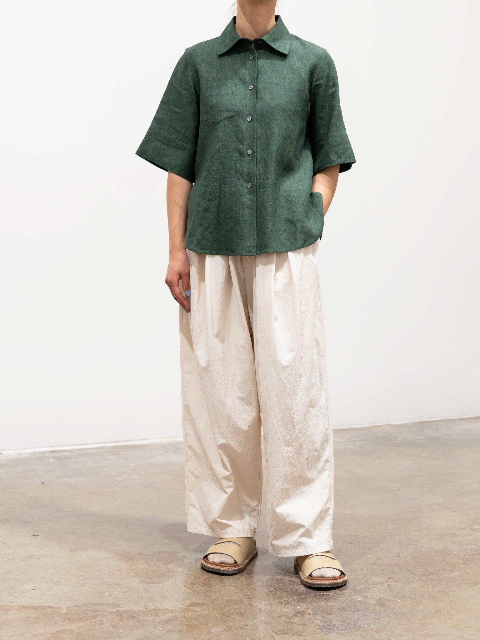 Namu Shop - Veritecoeur Recycled Nylon Tucked Pants - Cream