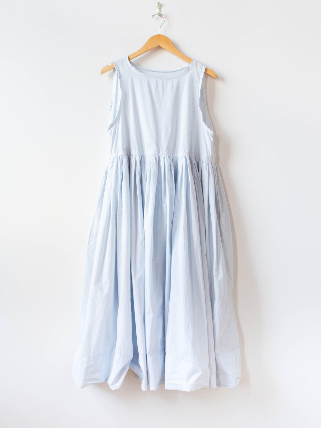 Namu Shop - Veritecoeur Sleeveless Gather Dress - Light Blue Gray