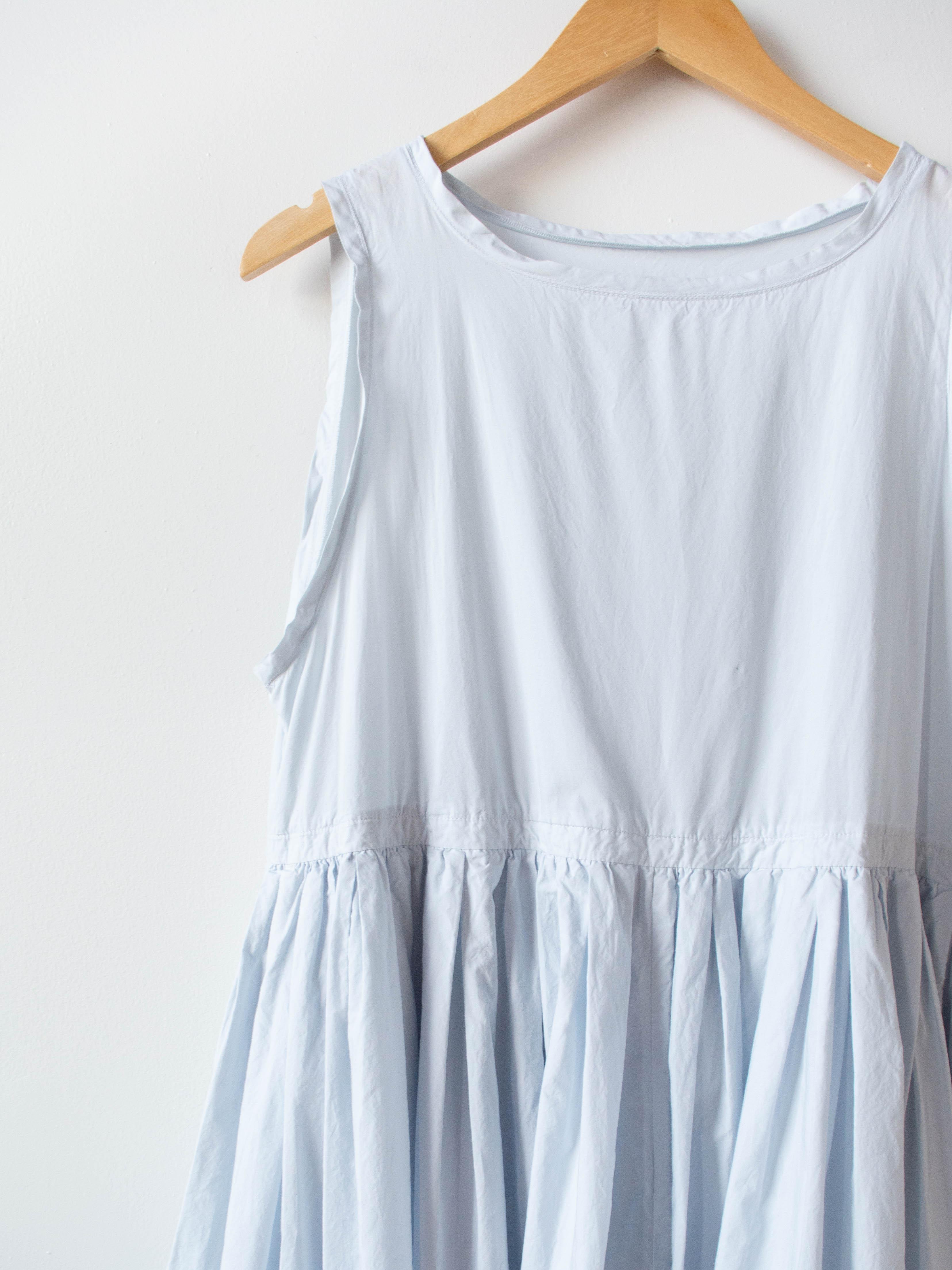 Namu Shop - Veritecoeur Sleeveless Gather Dress - Light Blue Gray